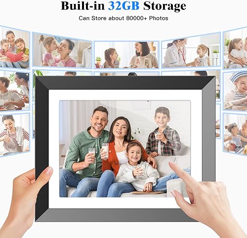 Vista 41 de Marco de fotos digital de 10.1 pulgadas, marco de fotos digital Wi-Fi, álbum de fotos digital, pantalla táctil IPS de 1280 x 800, 32 GB, rotación