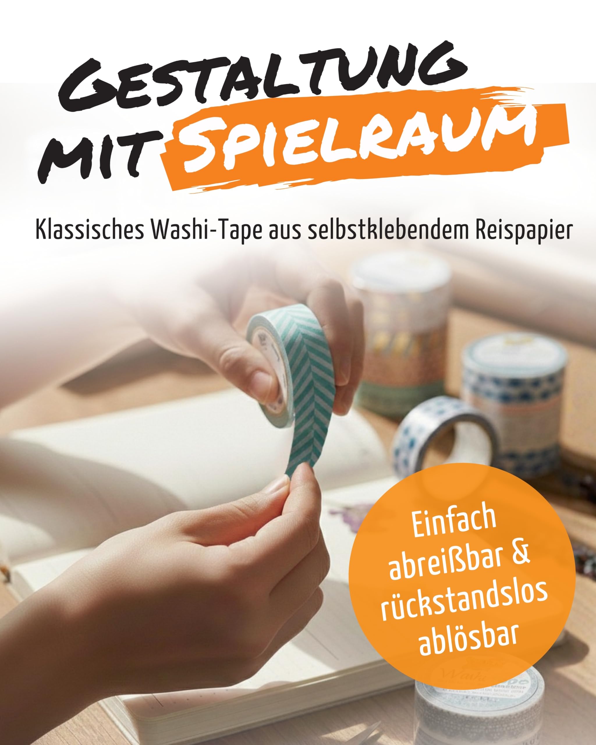 Neuland Washi Tape Set I FineOne Sketch Fineliner 0,5 mm in Schwarz - verwischfest & Utensilienbox Novario® I Washi Tape Set Inkl. Profi Cuttermesser mit Ersatzklingen & Postkarten DIN A6