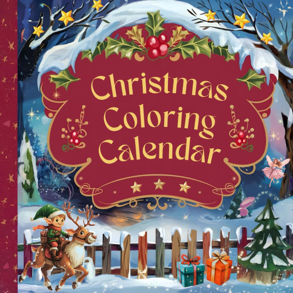 Christmas Coloring Calendar: Magical Countdown for Kids