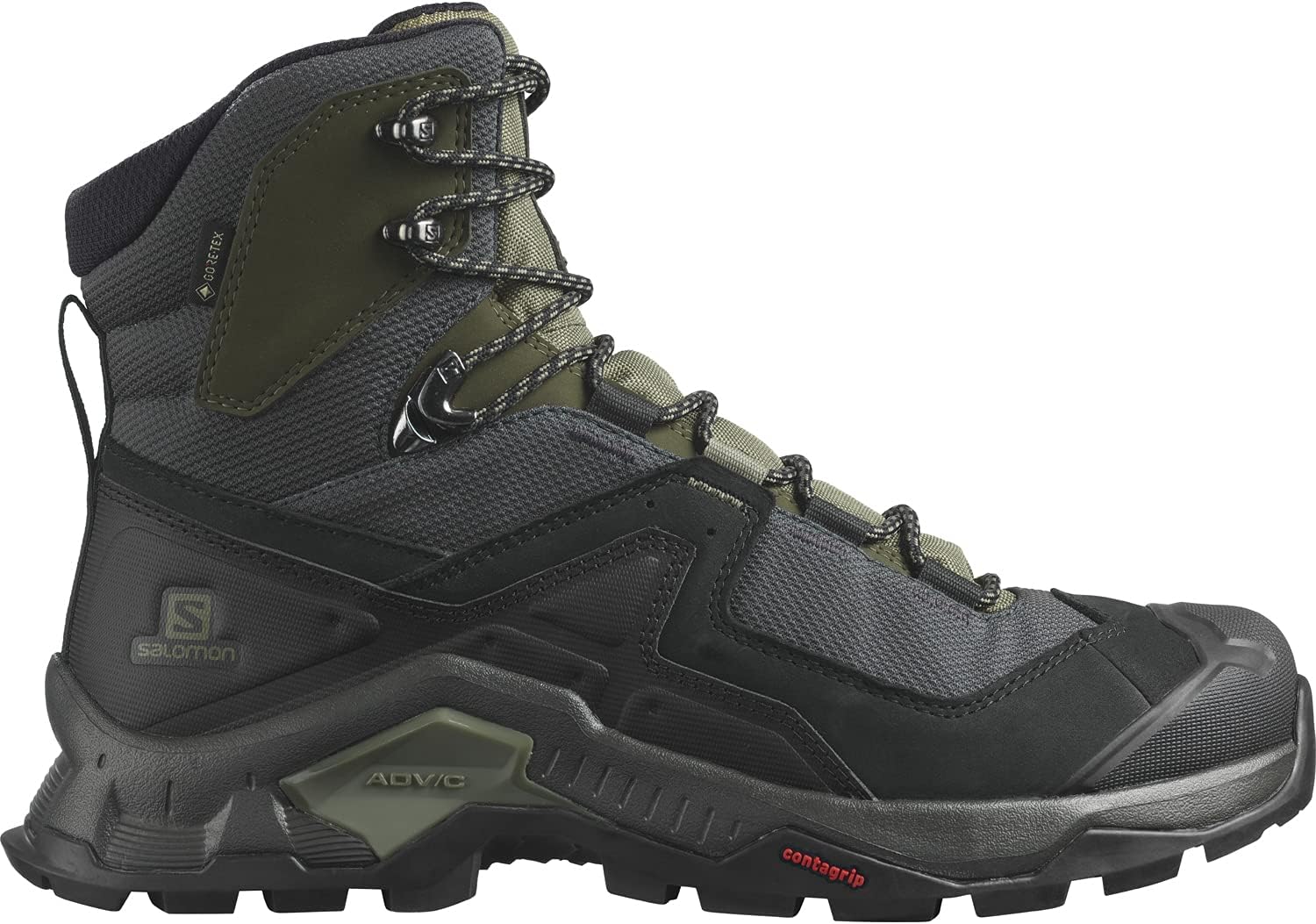 SALOMONSALOMON Mens Quest Element GTX Hiking Shoe Black/Deep Lichen Green/Olive Night Hiking Shoe - UK 7 (LG5640$)