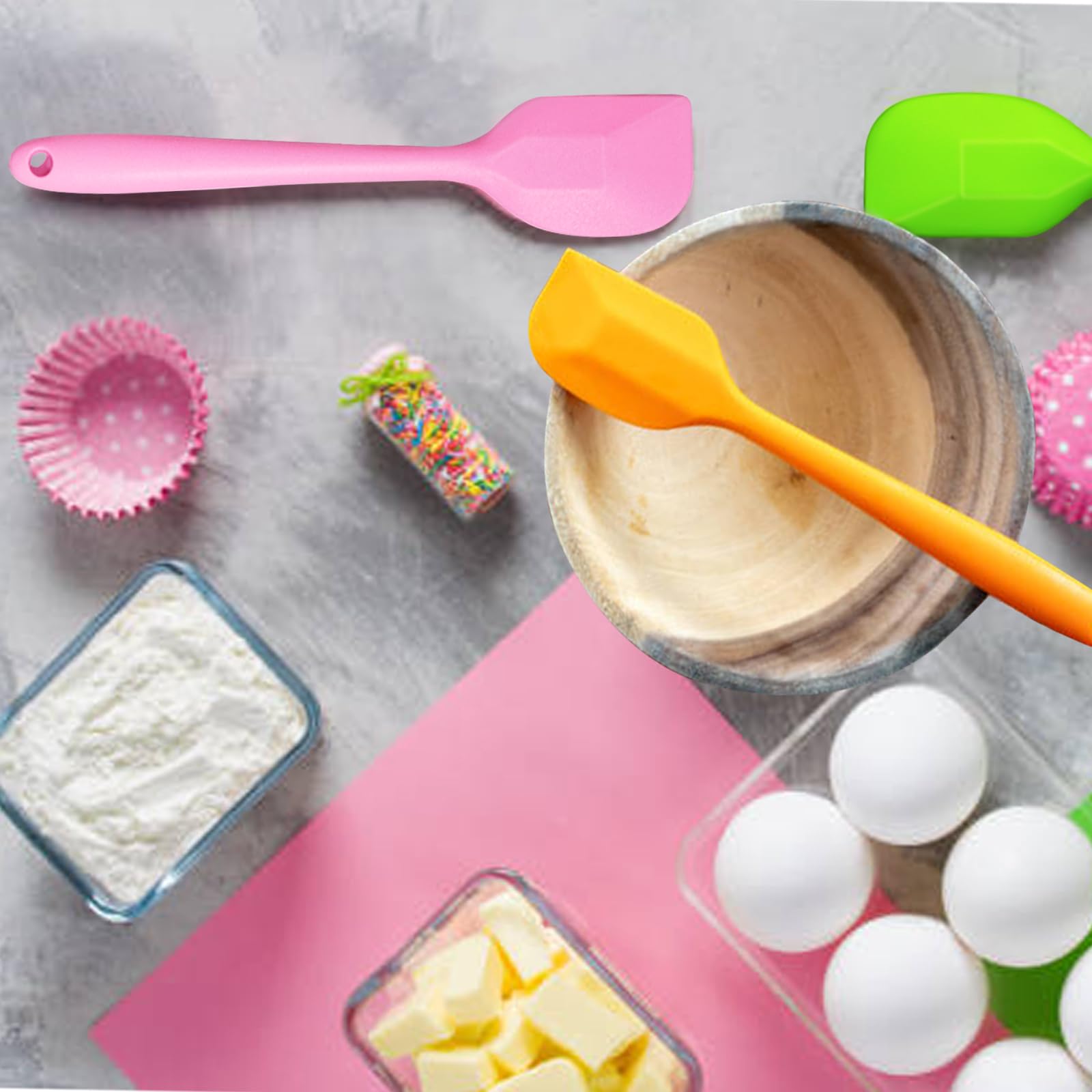 84 mini espátulas de silicona a granel de 8.3 pulgadas, espátulas antiadherentes de goma, juego de espátulas de goma flexibles resistentes al calor para uso en cocina, herramienta de mezcla