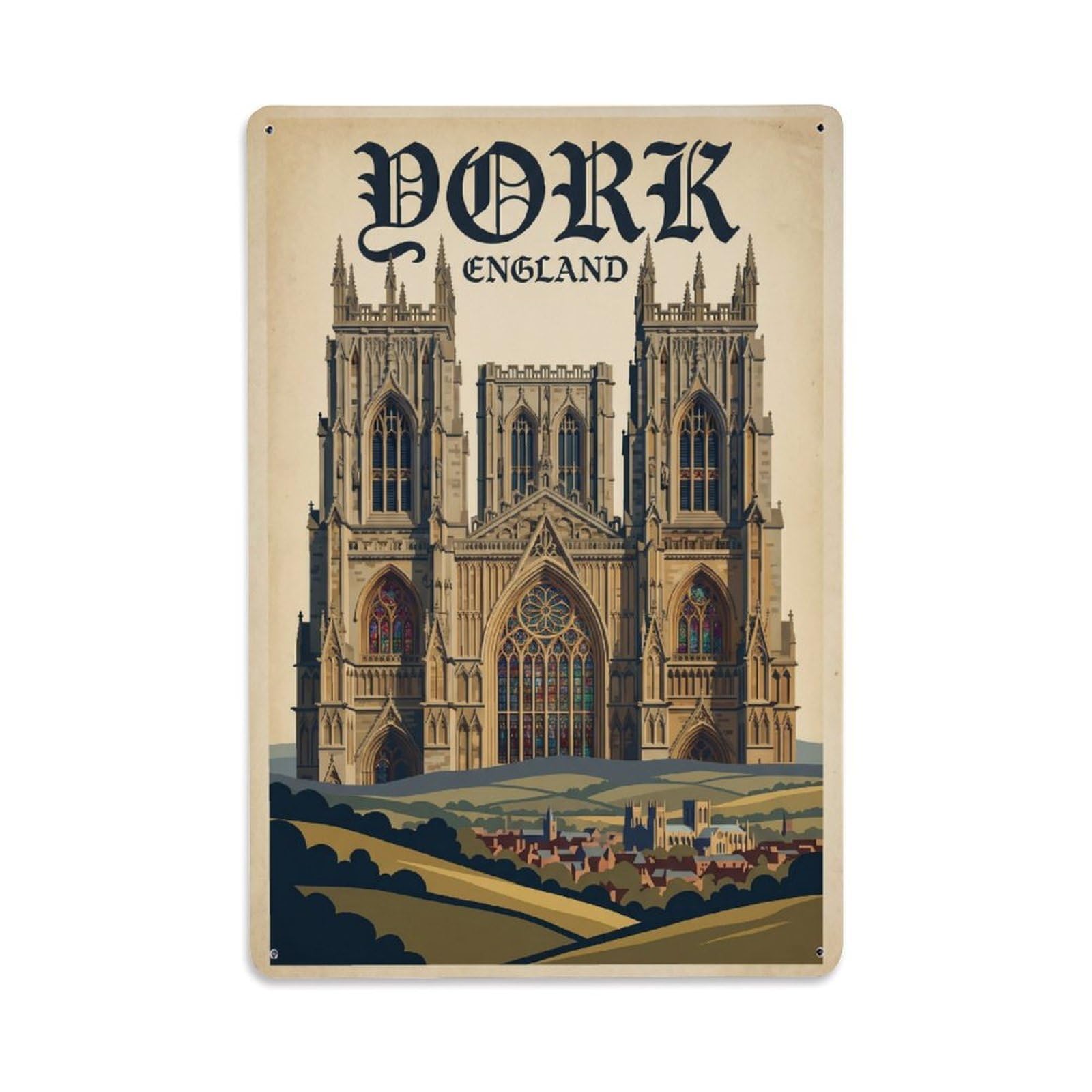 Retro England York Travel Metal Tin Sign