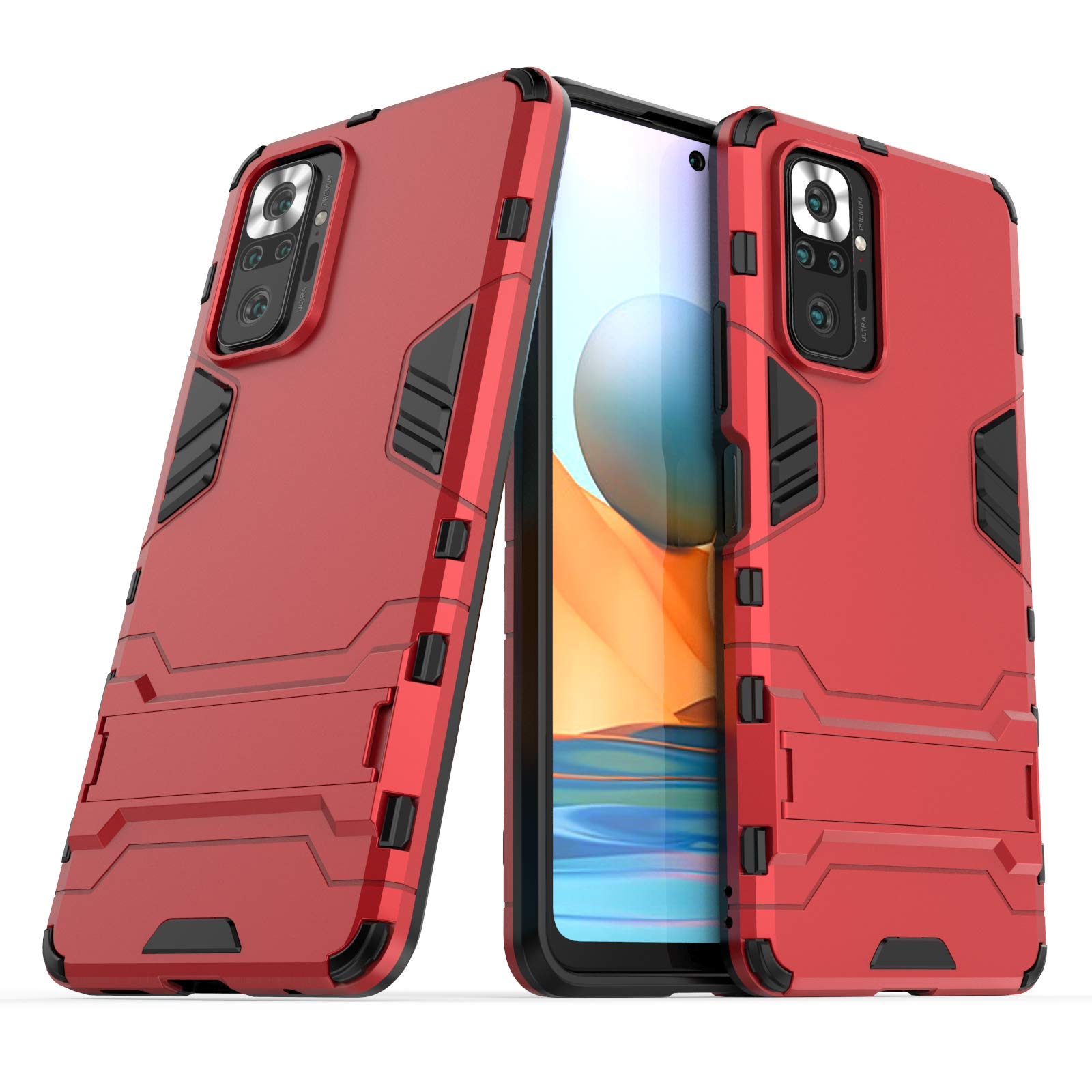 BestST Cover per Xiaomi Redmi Note 10 PRO/Note 10 PRO Max,+ Vetro Temperato, Custodia Antiurto Armor Cover a 360°Girevole Ring Hybrid Bumper TPU Case Grado Militare Protettiva Shell,Blu