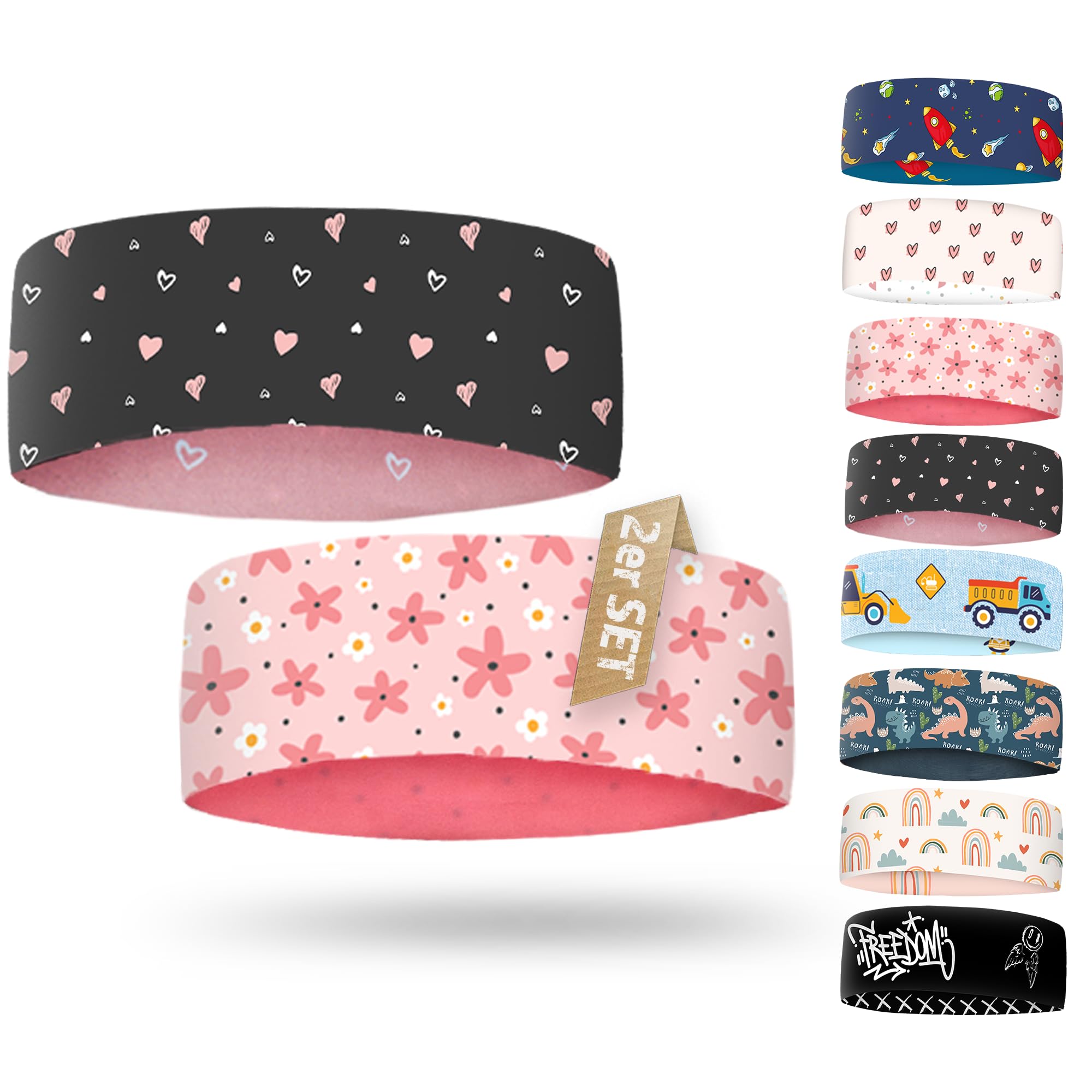 Kinder Stirnband Frühling – Dünnes elastisches Sportstirnband – Ideal unter Fahrradhelm – Für Jungen & Mädchen – Österreichische Marke