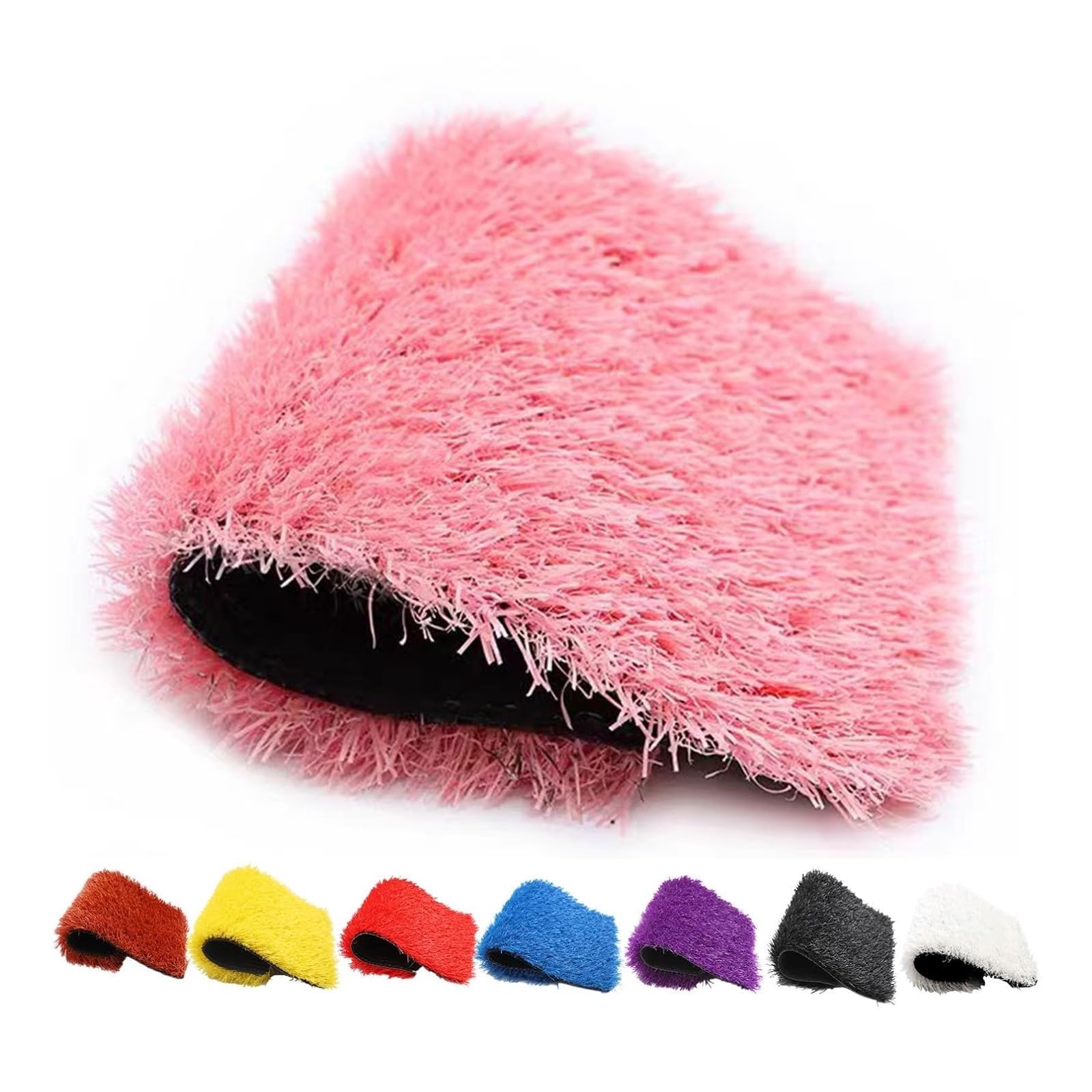 Tappeto Erboso Sintetico Anti-perdita Per Esterni Con Supporto In Gomma Drenante Per Cortili, Campi, Campi Da Golf, Parchi(Pink,47x196IN)