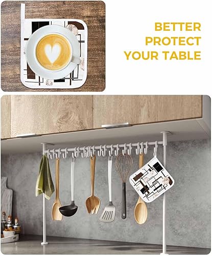 Miniatura 5 de 2 Packs Black Brown Pot Holders Sets for Kitchen,Oven Pan Plate Bowl Pads Heat Proof Mat with Hanging Loop,Terry Cloth Potholders Soft Grip for