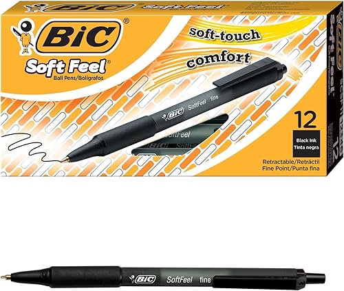 Miniatura 9 de BIC Bolígrafos retráctiles azules de tacto suave, punta media (0.039 pulgadas), paquete de 12 unidades, bolígrafos azules con agarre cómodo y suave