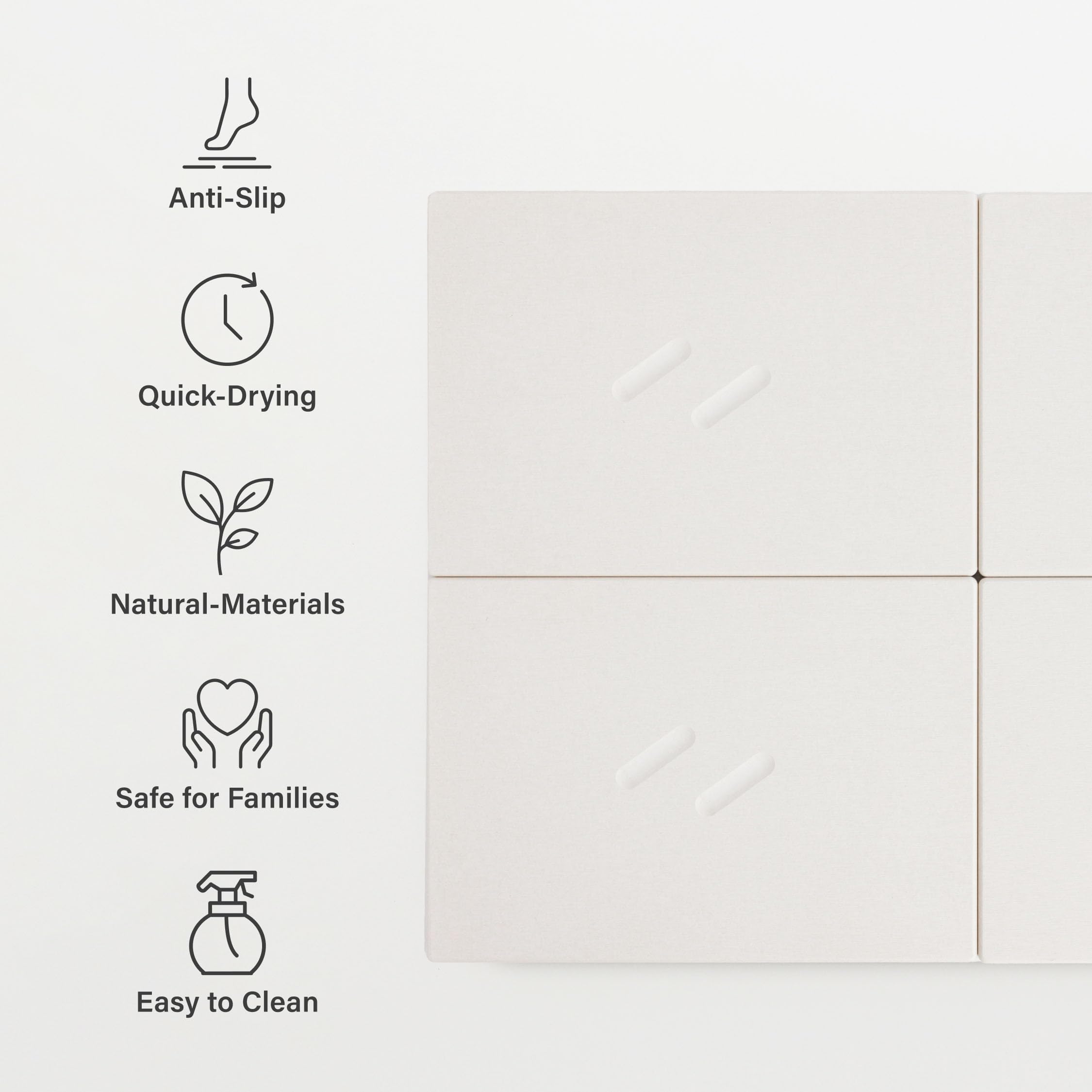 Dorai - Alfombrilla de baño con diseño de baldosas, Grande, Secado rápido, Superficie Antideslizante, diseño Personalizable, 56,6 x 80,3 x 1,5 cm, Color Arena