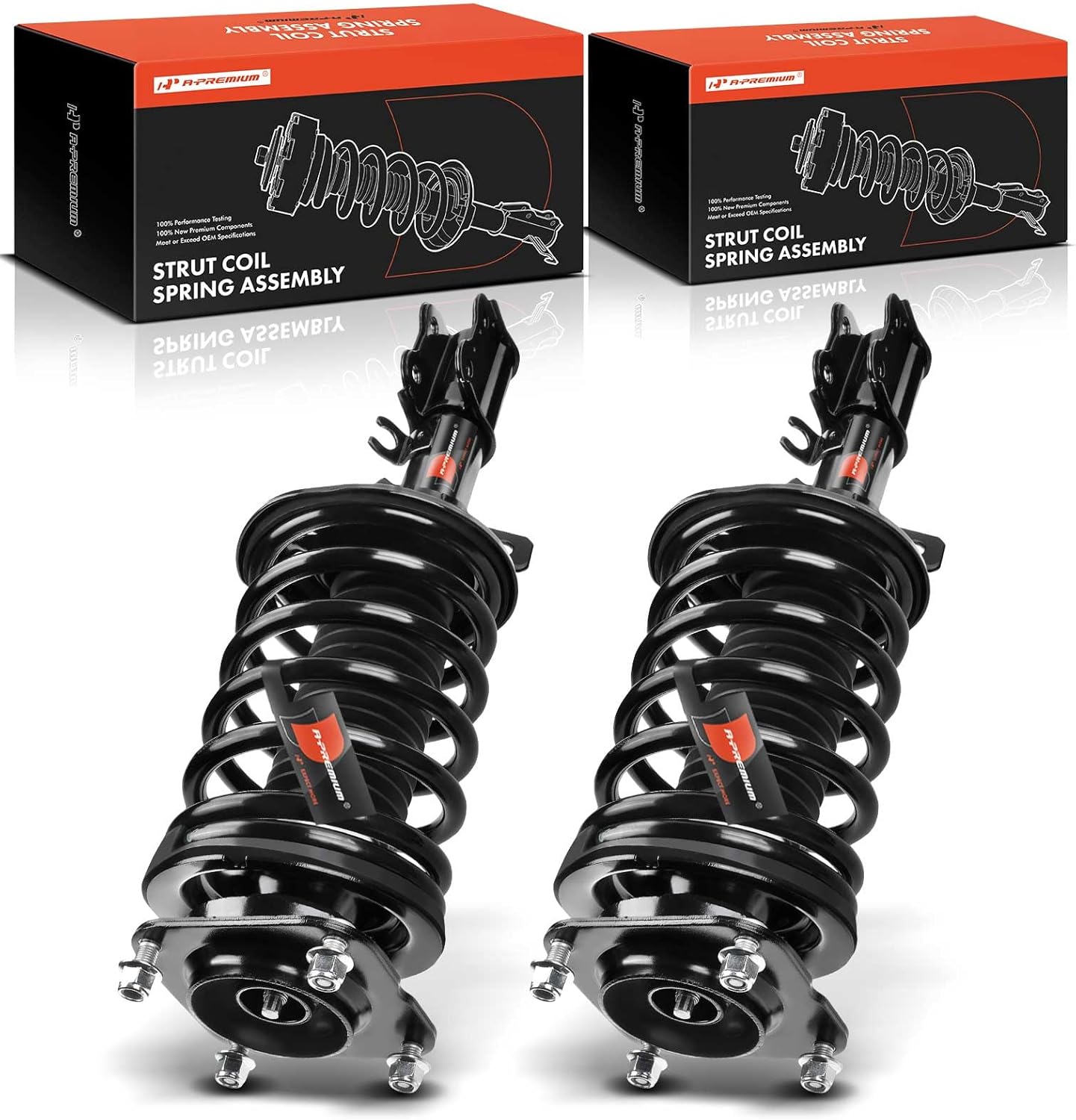 A-Premium Front Strut Assembly Compatible with Kia Spectra [1.8L] 2001 2002 2003 2004-2x Replacement Suspension Complete Strut Shock Absorber with Coil Spring