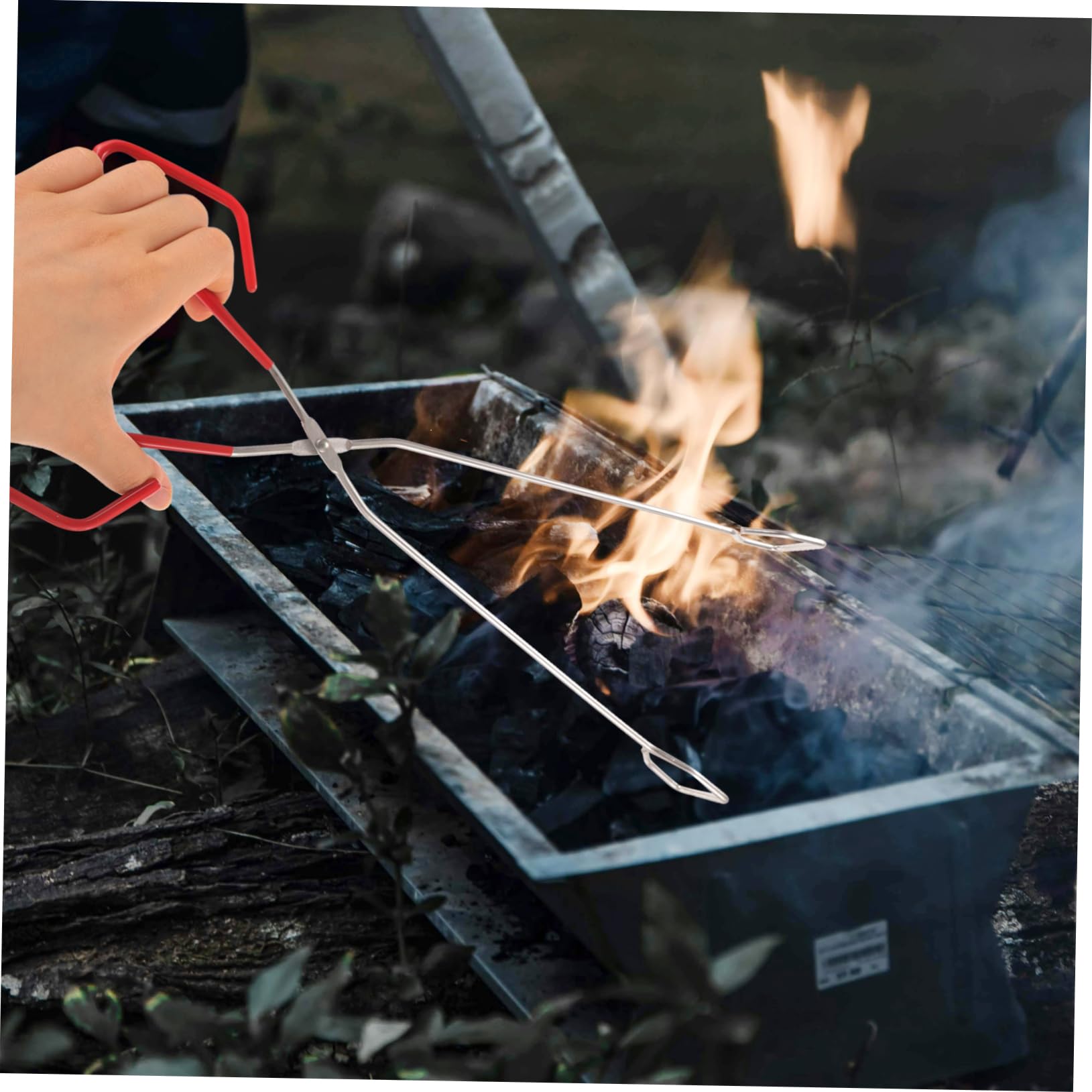 TOYANDONA 5 Stück Lange Grillzange Kaminzange für Bbq und Camping Robustes Werkzeug zum Greifen von Holzkohle und Feuerholz Zubehör für Außenbereich und Grillpartys