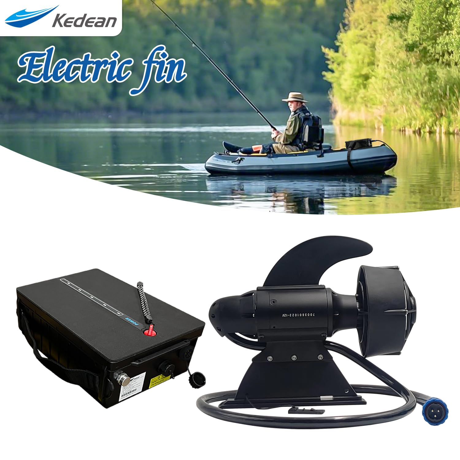 Motore elettrico da pesca subacquea per barca, kayak e paddle board (SUP) - 600 W, 24 V, spinta da 28 libbre (batteria 30 AH)