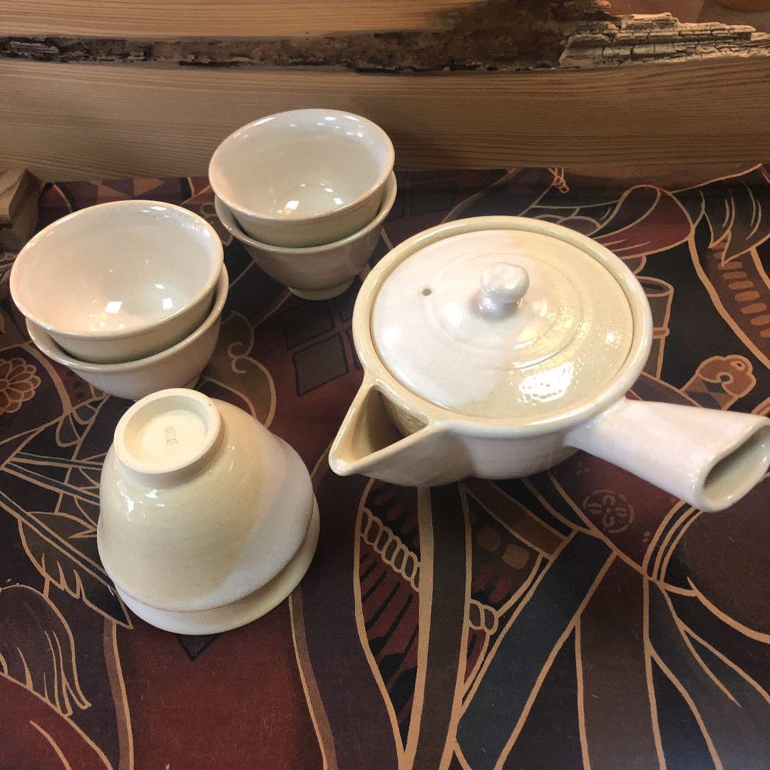 Amazon.co.jp: 萩焼 急須湯呑セット 泥華窯 : ホーム＆キッチン