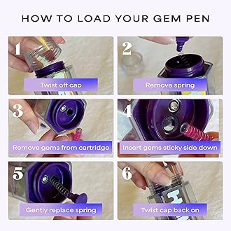 Hally Hair Gems Pen Applicator - Styling Tool With 240 Multicolored Adhesive Gem Stickers Jewels - Stylish Accessories for School, Halloween, Festivals, Wedding, Parties & More