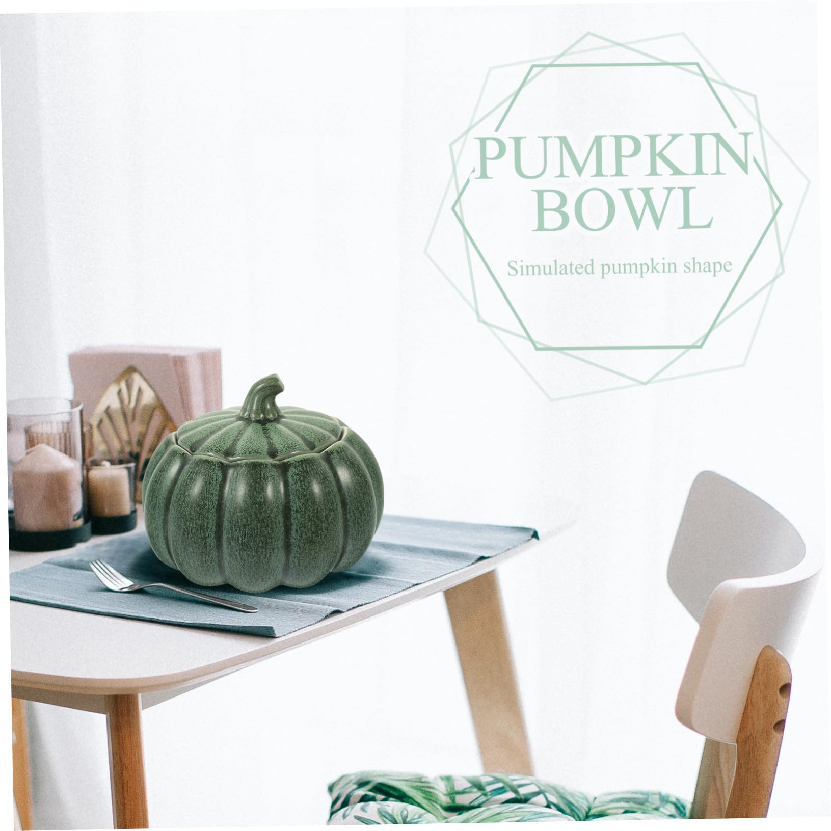 Cuenco de Cerámica con Tapa para Sopa y Guisos Diseño Calabaza Recipiente Decorativo para Cocina y Condimentos Superficie Lisa y Fácil Limpieza Ligero y Portátil para Uso Doméstico