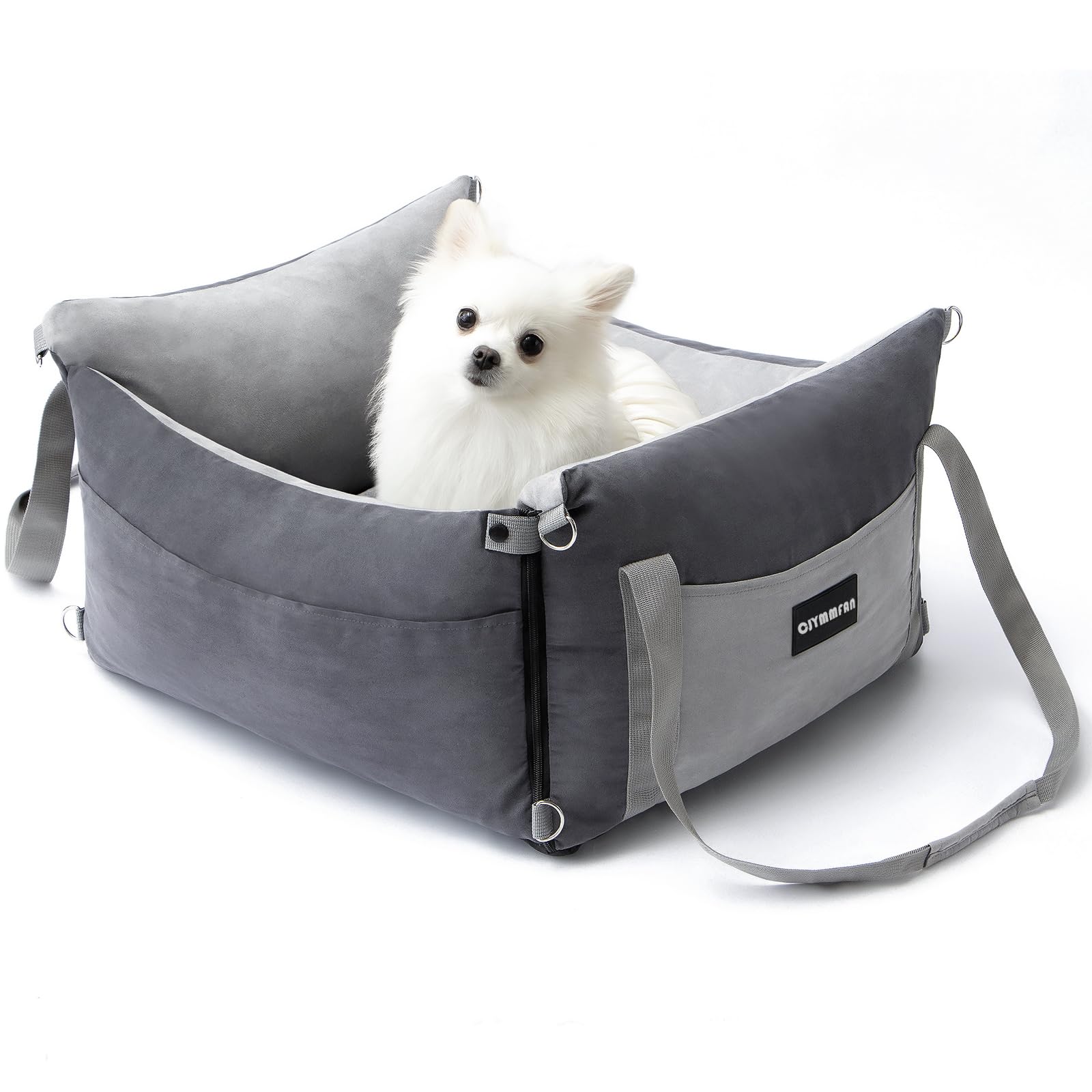 Seggiolino auto per cani di piccola taglia e media sotto i 15 kg (grigio, seggiolino auto per cani di piccola dimensione)