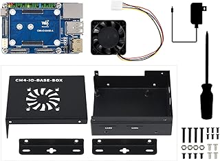 waveshare Mini-Computer Based On Raspberry Pi Compute Module 4,Include CM4-IO-BASE-A (Mini IO Board Lite Verson),Metal Case,Cooling Fan