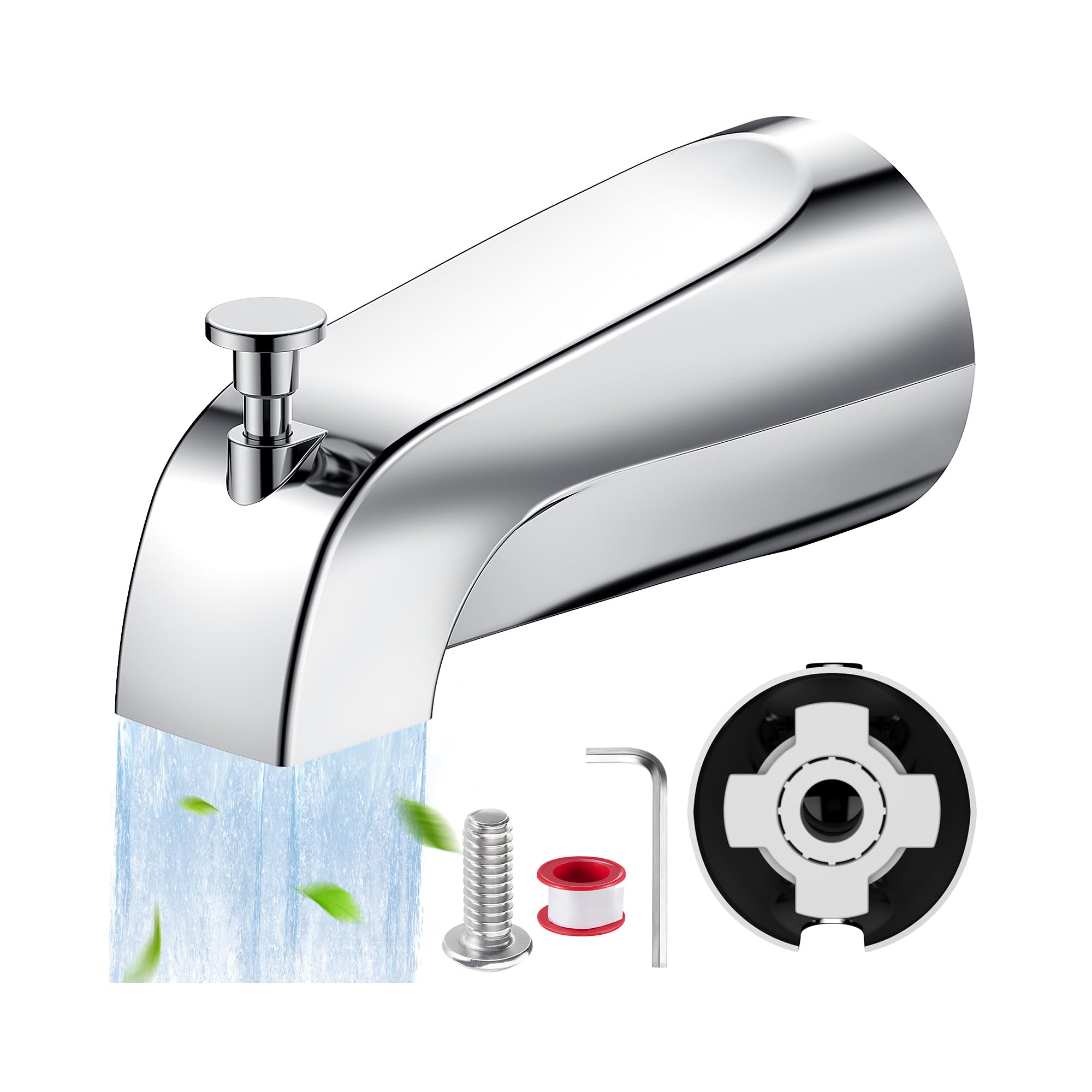 Tub Spout with Pull-Up Diverter - Leak Proof Slip Fit for 1/2" Copper Pipe