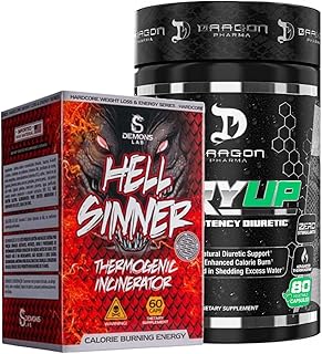 KIT/COMBO TERMOGÊNICO HELL SINNER DEMONS LAB + DIURETIC. DRY 80 CÁPSULAS