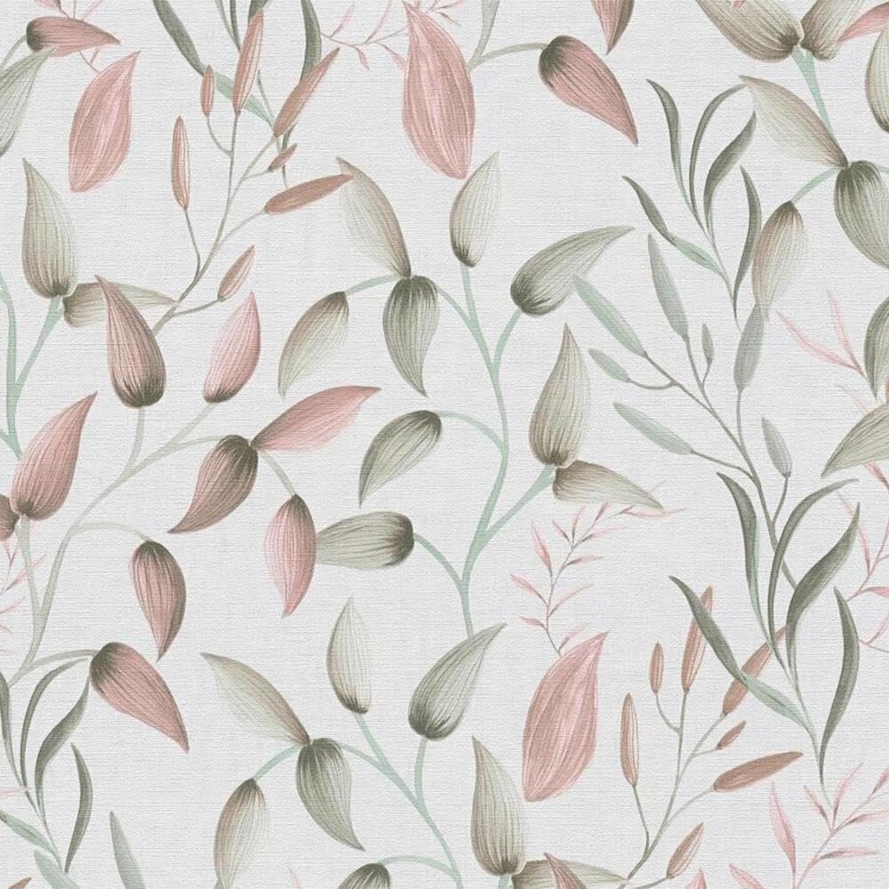Yöl Pink/Green Flower Bulb Wallpaper Floral Botanical Textured Paste The Wall Vinyl Traditional