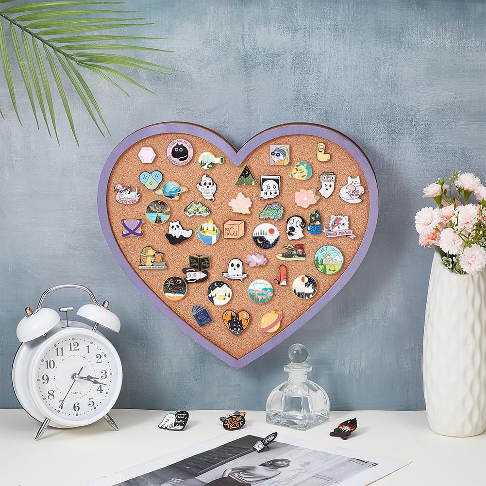 BENECREAT Purple Heart Pin Cork Board Bulletin Display Board - Image 4