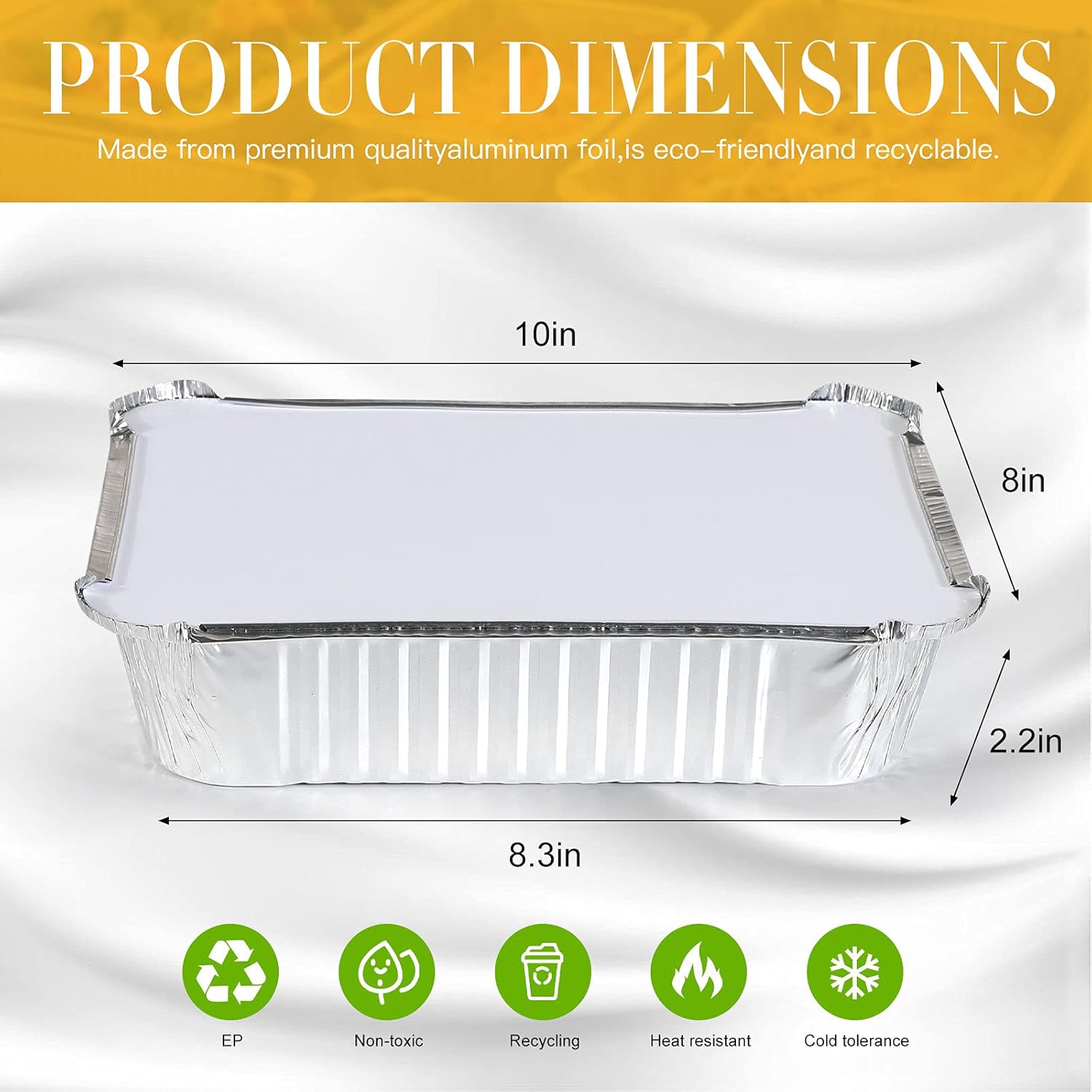 ZHUFON aluminum pans disposable - 20 Foil Pans and 20 Foil Lids - Food Containers Great for Cooking, Baking, Heating, Storing, Prepping Food: Home & Kitchen