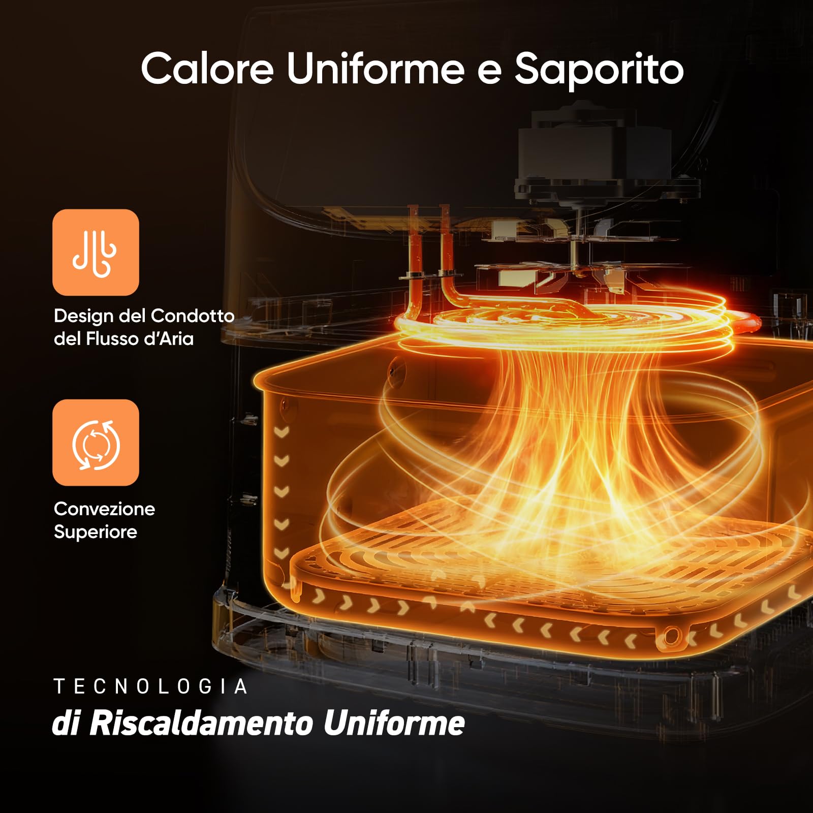 COSORI Friggitrice ad Aria 5,5 Litri, Air Fryer, 1700W, 13 Funzioni, 85% Meno Olio, 75℃-205°C, 40 Ricette Italiane, Display Digitale, CP158 Nero, Piastra o Cestello interiore Spedizione Casuale