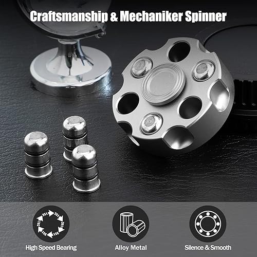 Miniatura 7 de Juguete giratorio para adultos y niños, aleación de plata fresca, cubo giratorio de mano, alivio del estrés, antiansiedad, juguete antiestrés para