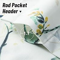 Vista 128 de VOGOL Cenefas con patrón de pájaros para ventanas de cocina, cenefa texturizada de lino con estampado floral y pájaros para ventanas pequeñas