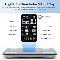 Vista 5 de Báscula inteligente para peso corporal: pantalla retroiluminada grande, báscula de peso de baño ultra precisa con 15 métricas de composición