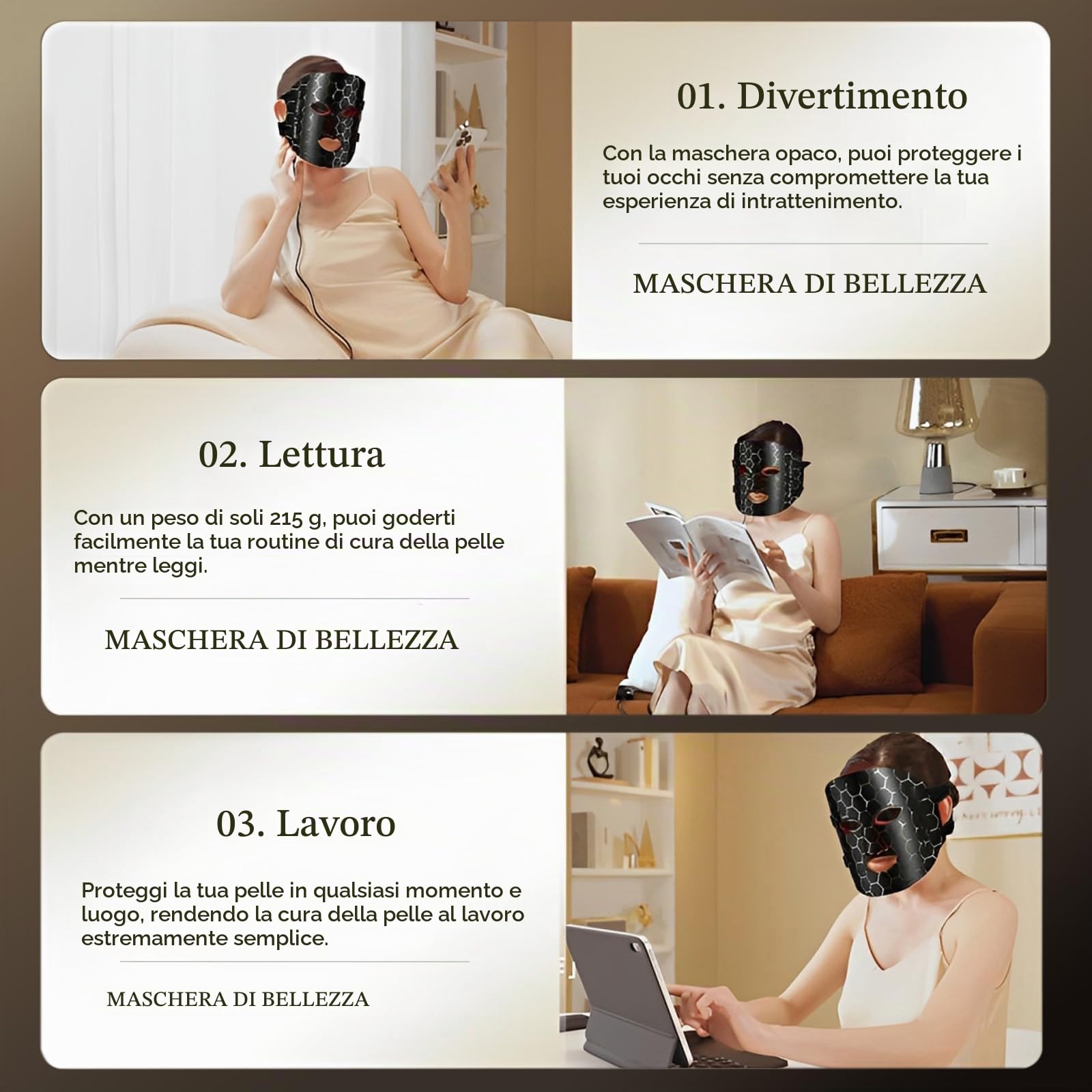 Maschera LED viso, LED mask current body LED mask Máscara de luz roja 7 luci funzionali Dotata di controller, Per il trattamento dell'acne, la riduzione delle rughe e la rigenerazione del collagene