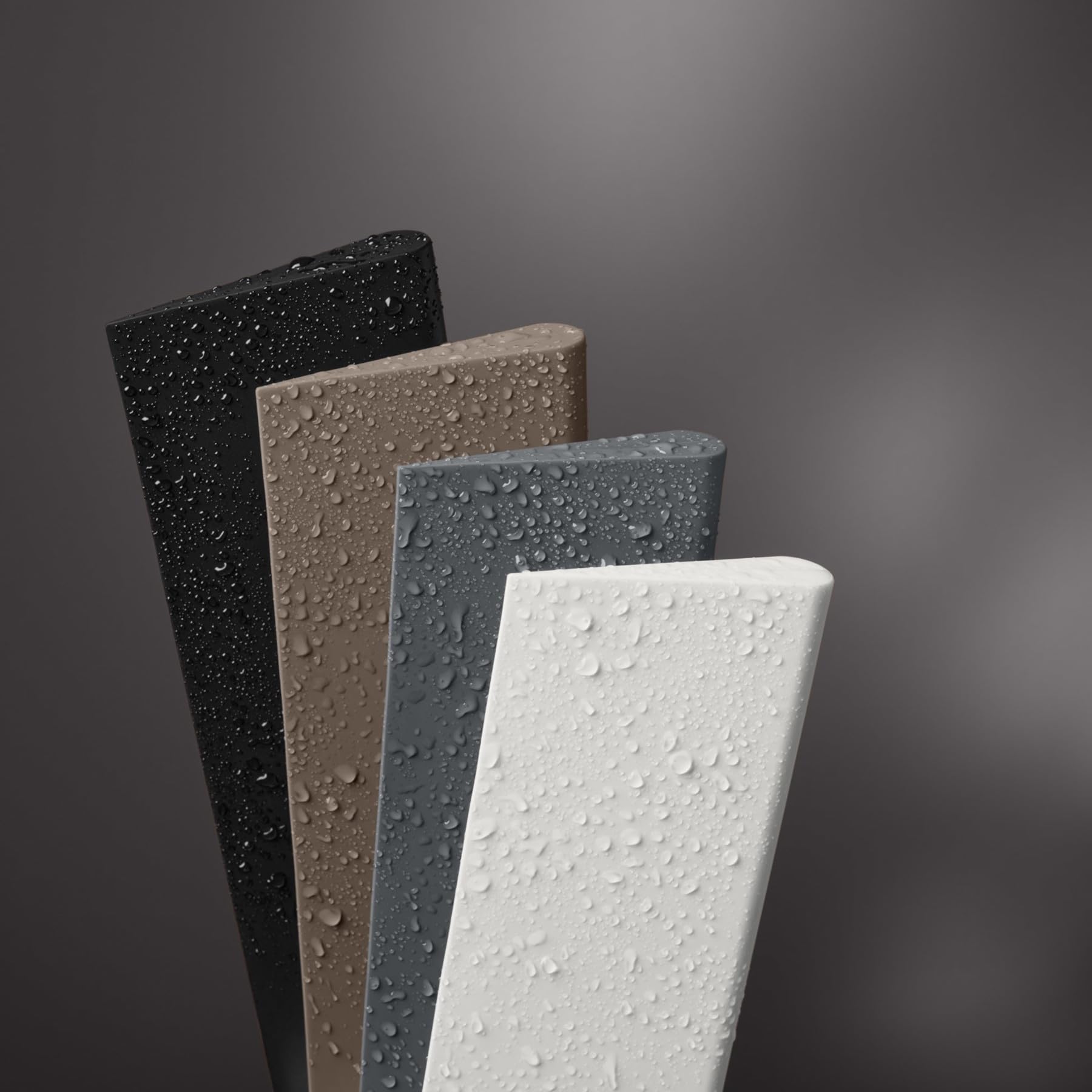 Keuco Raclette de Douche en Silicone, avec Support Mural, Couleur : Truffe | Essuie-vitre à coller 26,4x8,2x1,7 cm sans traces, racloir pour douche
