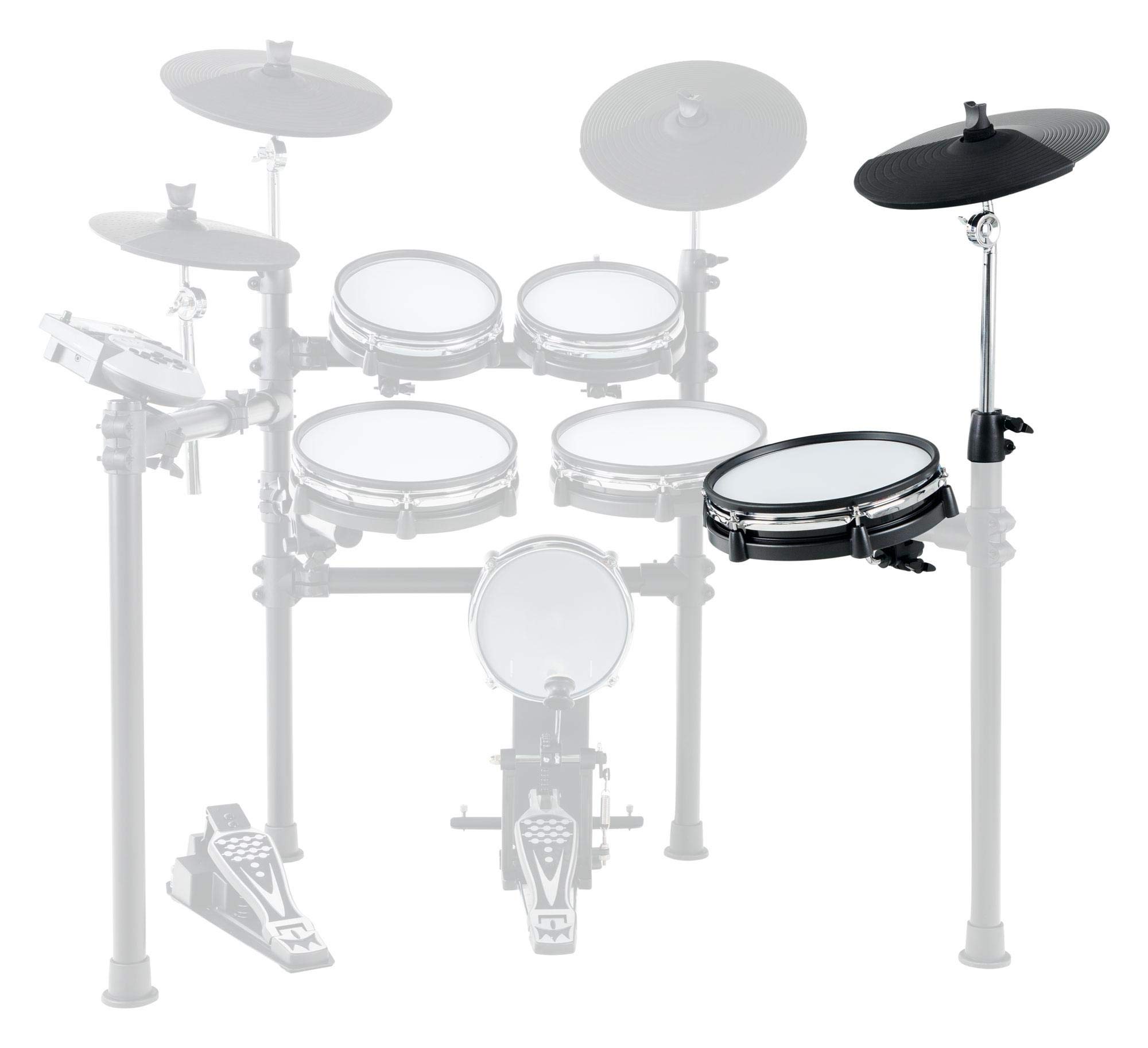 XDrum DD-530 Mesh Add On Pack incl. Supporto, Pelli in tessuto, 5 x 33 | Compatibile con set Roland E-Drum, Sensazione di gioco naturale, risposta autentica, rimbalzo realistico, Pelli sostituibili