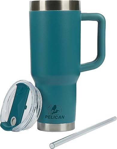 Miniatura 7 de Pelican Hydration Pelican Porter - Vaso aislado al vacío de 40 onzas, acero inoxidable reciclado de doble pared de viaje con doble tapa, taza de