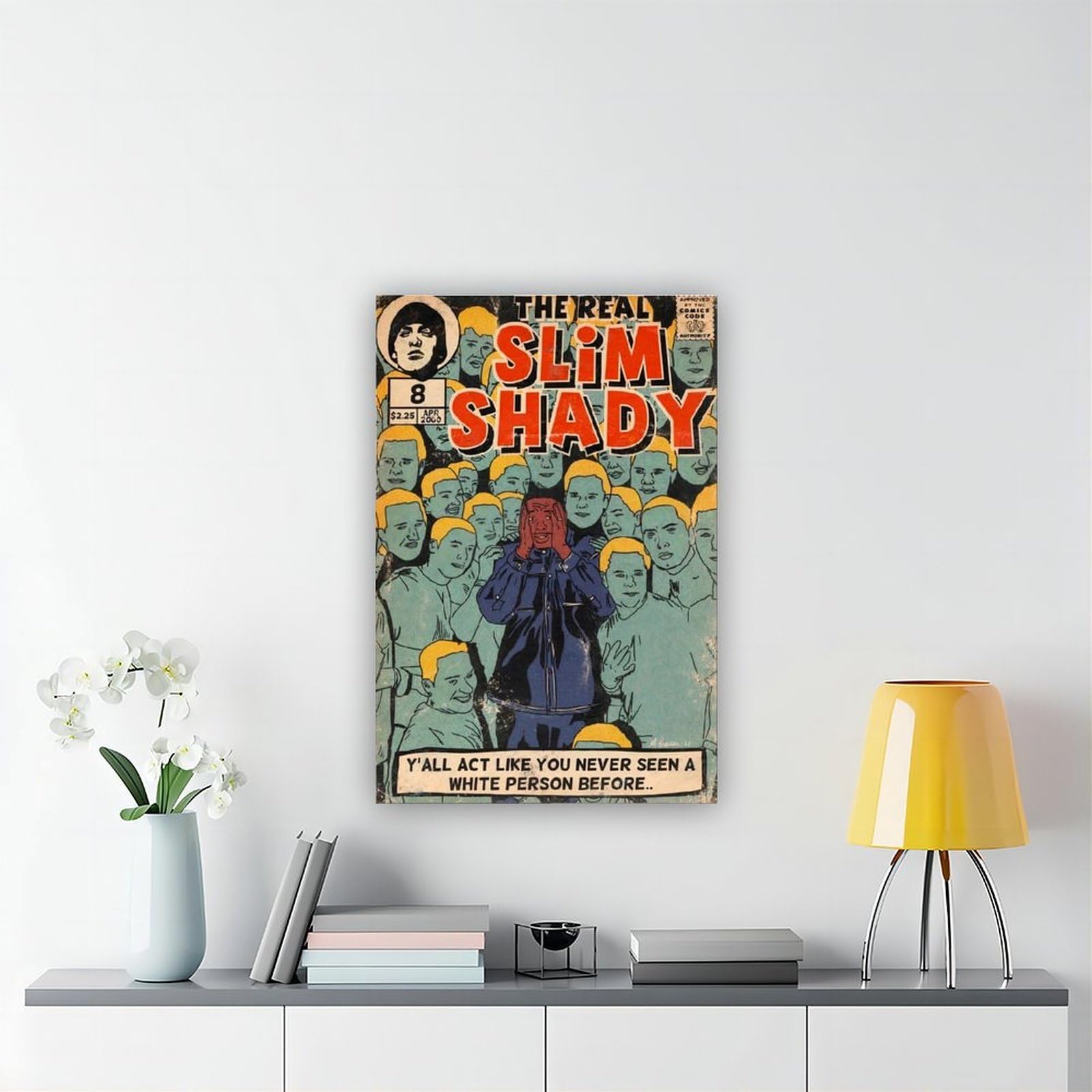 NFFBGFD Poster da parete con illustrazione hip hop, stampa artistica su tela, 60 x 90 cm