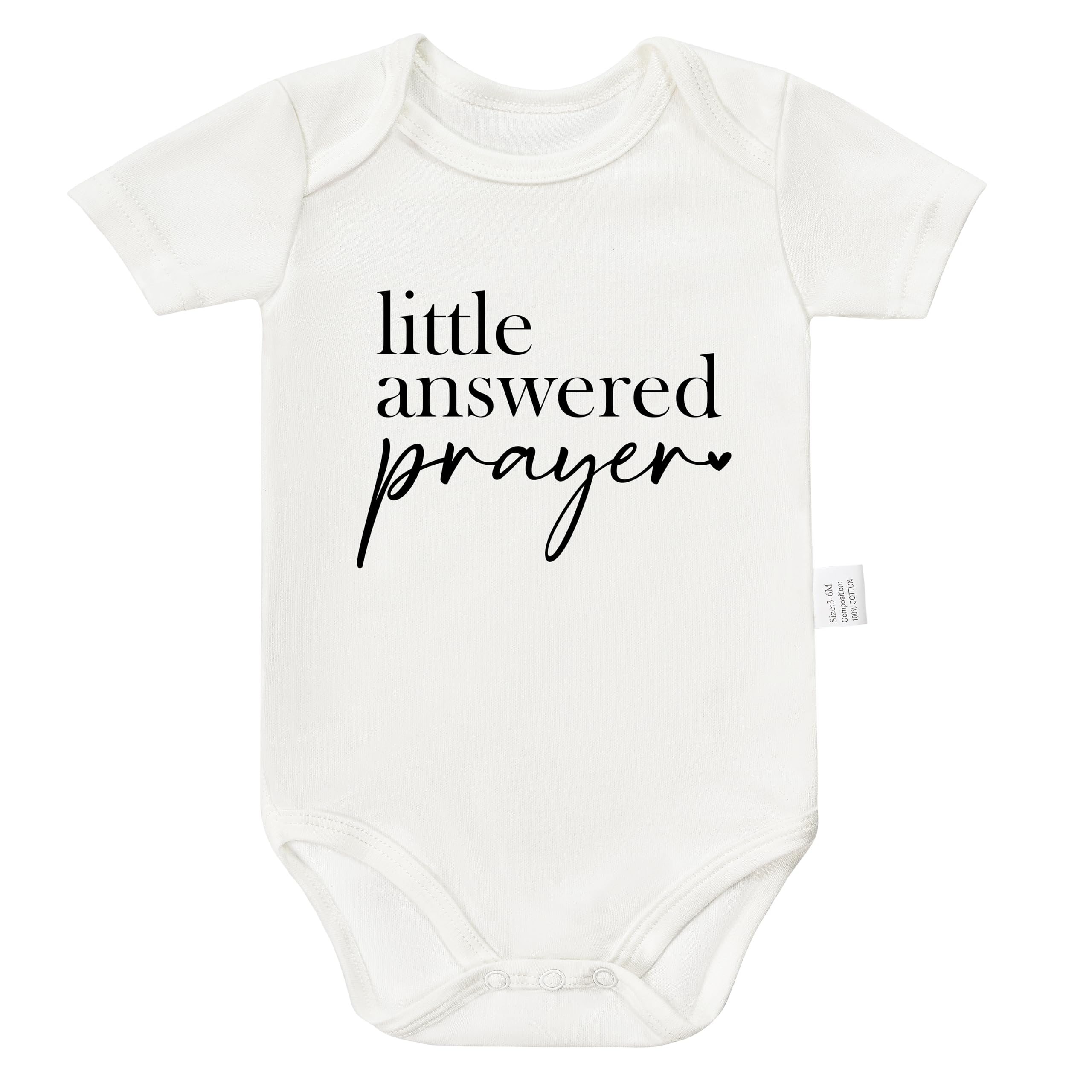 Little Answered Prayer Bodysuit, Baby Pride Outfit, Gender Neutral Baby Clothes, Boys Girls Short Sleeve Outfits