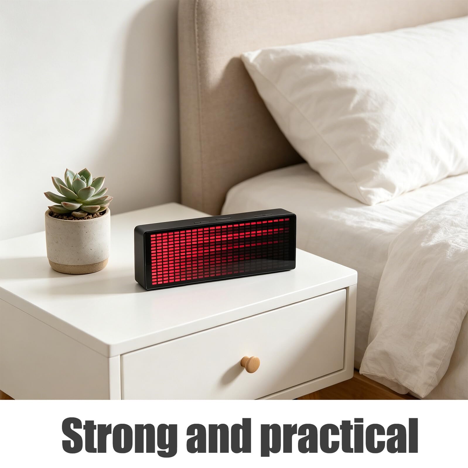 Elektroniczny Zegar LED Rgb z Wizualizatorem Dźwięku i Alarmem Czujnik Rytmu Muzyki Diody Rgb Efekty Świetlne Zegar Biurkowy Do Domu i Biura Sterowanie Głosem i Linią Audio