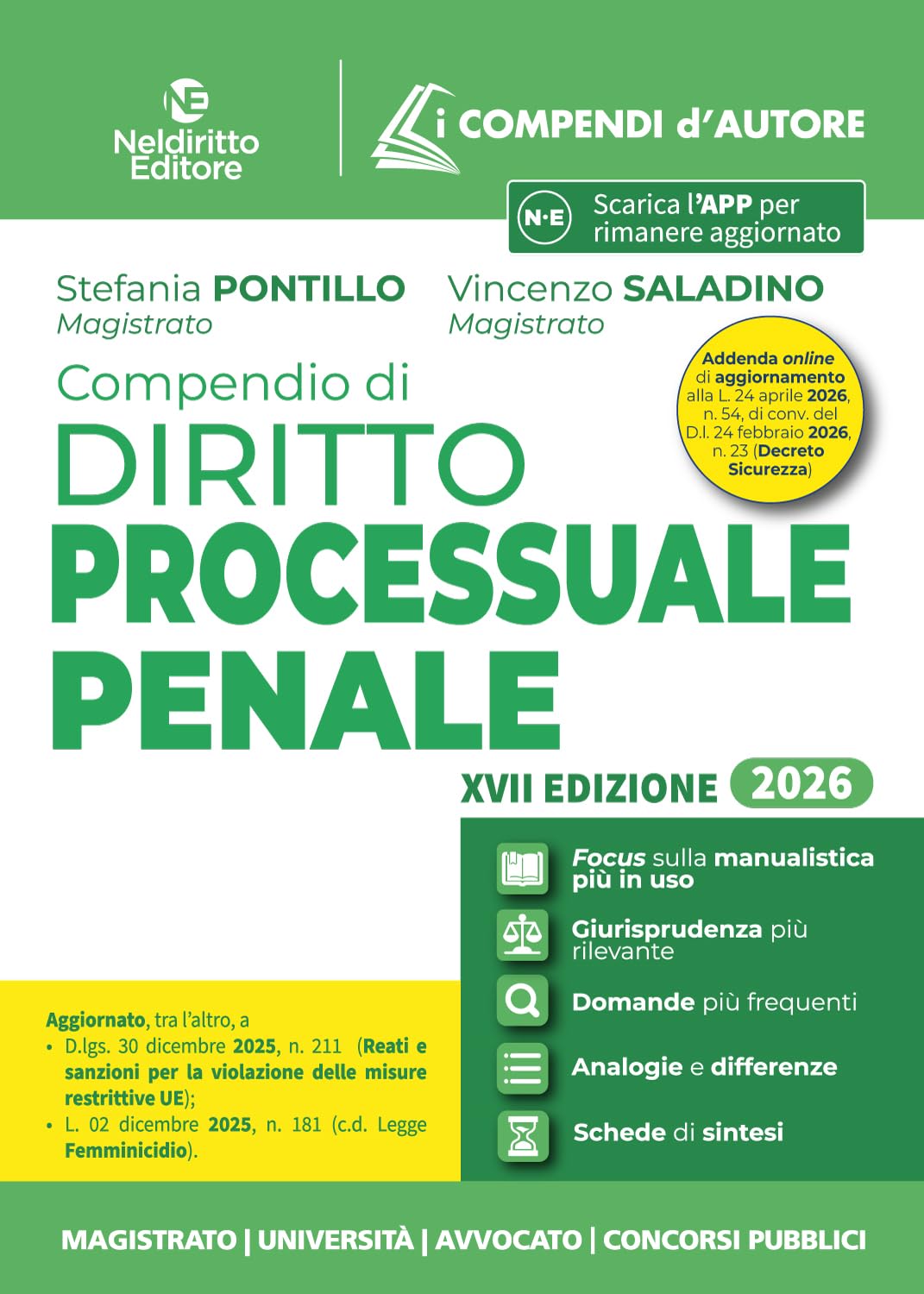 Compendio di procedura penale 2026