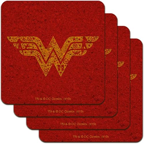 Wonder Woman Wonder Woman Icons - Posavasos de corcho con logotipo de bajo perfil