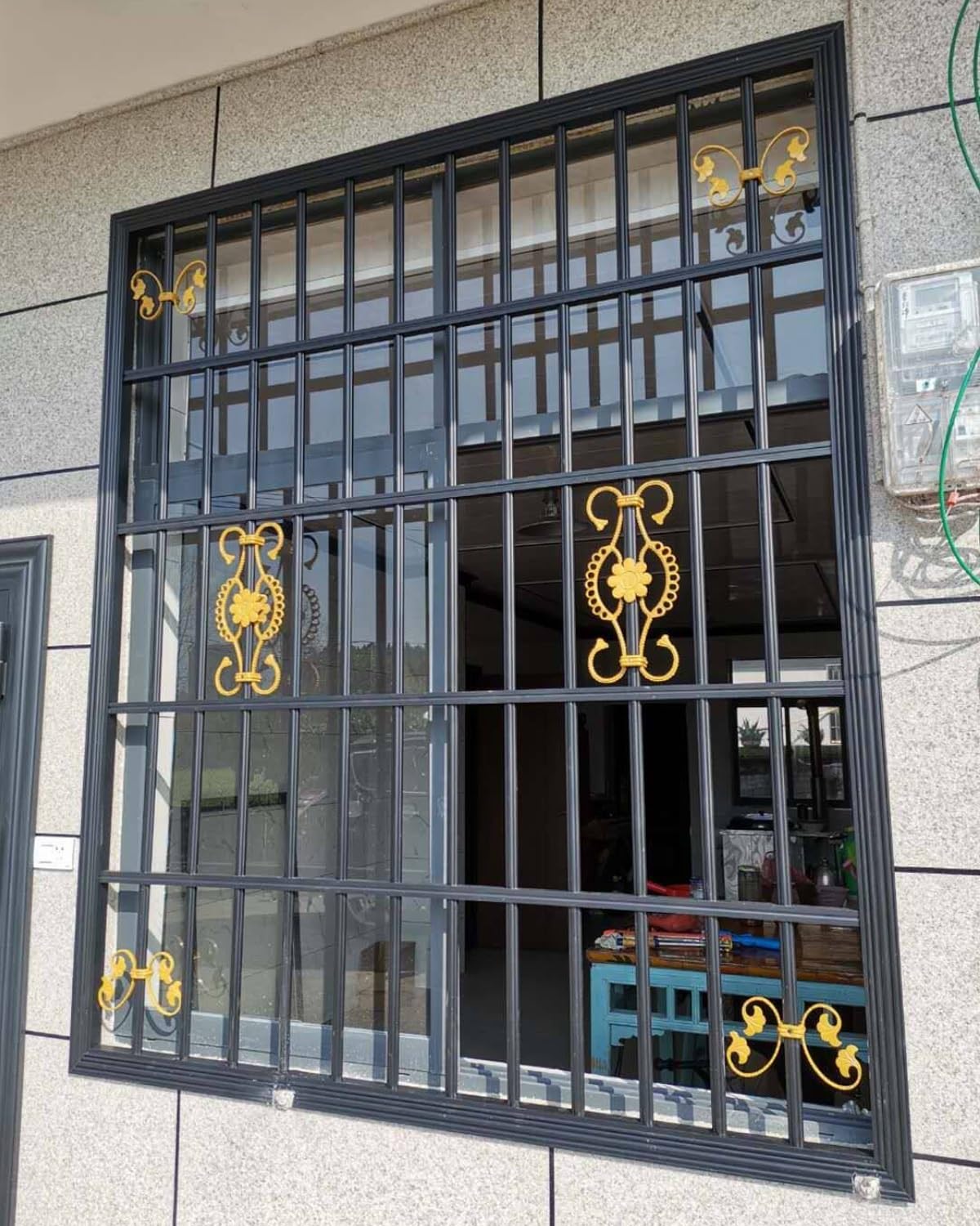 Fenstergitter Einbruchschutz Fenstersicherheitsgitter mit Rahmen, Kindersicherung für Fenster