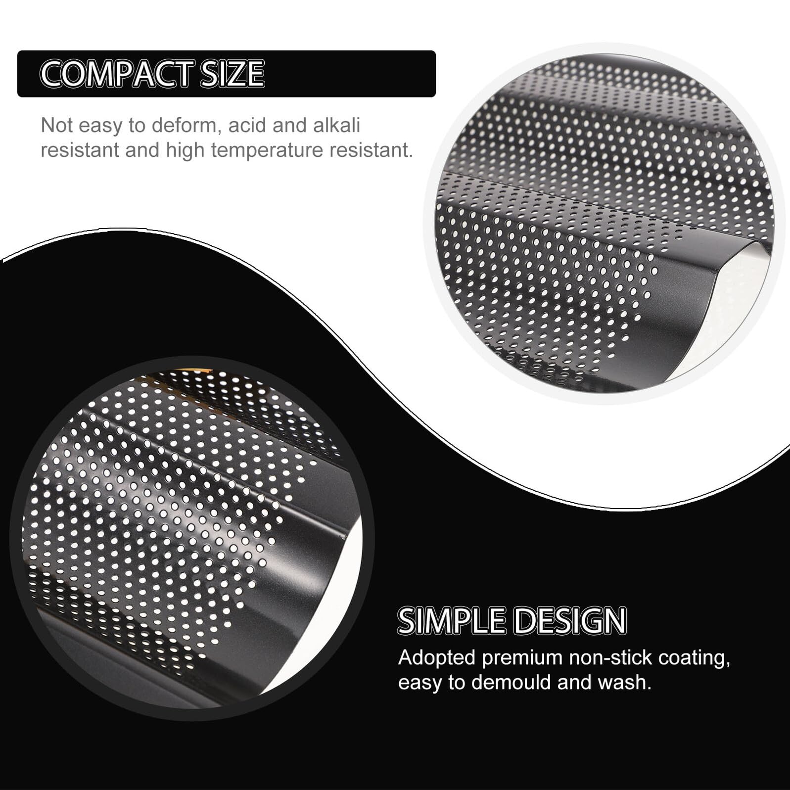 Nonstick French Bread Baking Pan aus Edelstahl Baguetteform mit Schneller Wärmeleitung und Lebensmittelechter Beschichtung für Gleichmäßiges Backen zu Hause