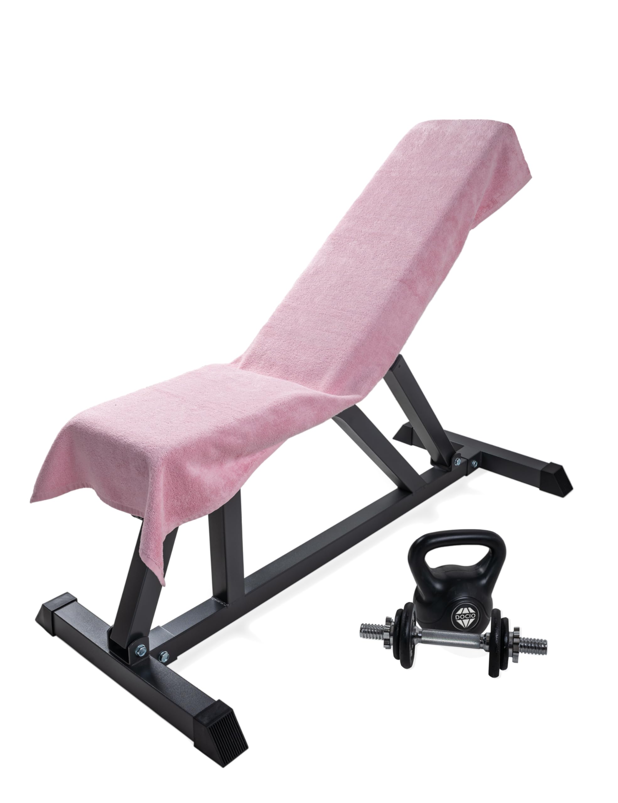 DOCIO Sporthandtuch I Fitness Handtuch mit Fixierung I 130x50cm I XXL