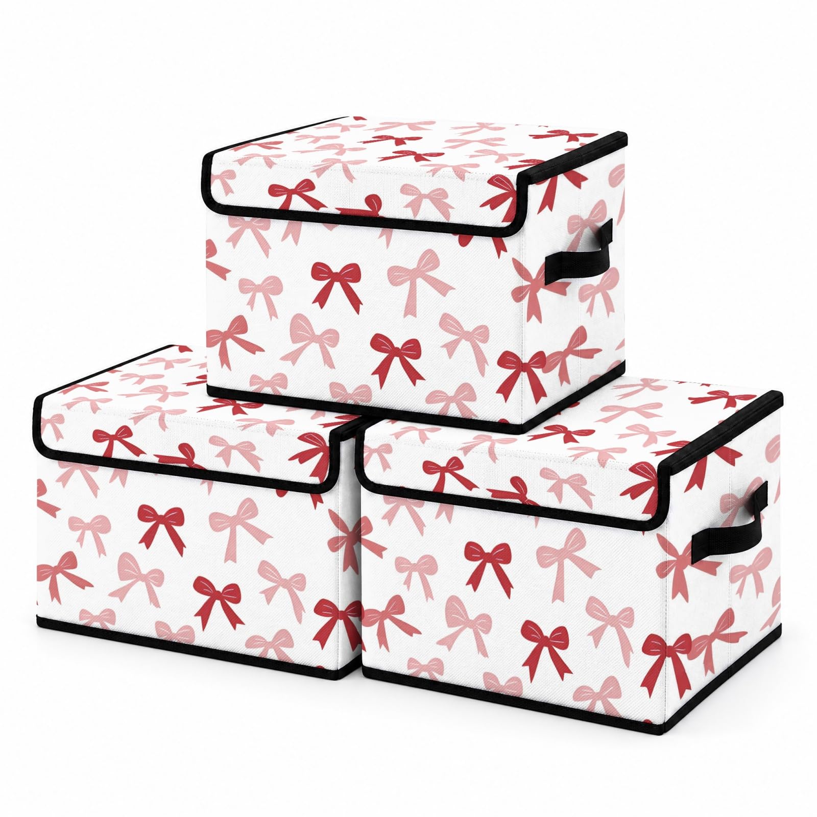 Stackable Clothes Storage Bins with Lids 3 Pack