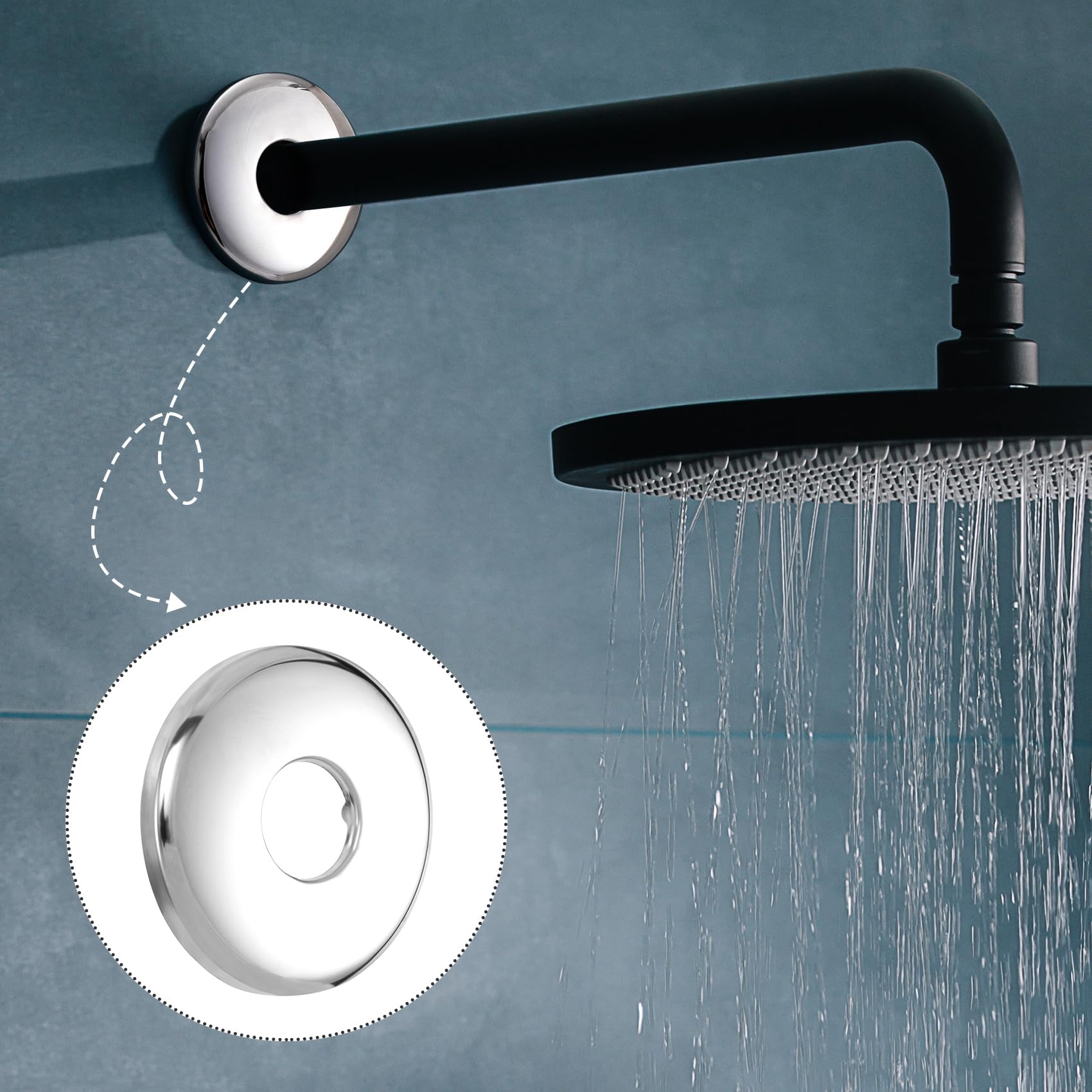 2Pcs Stainless Steel Shower Arm Flange, 3.15Inch Faucet Shower - View #3