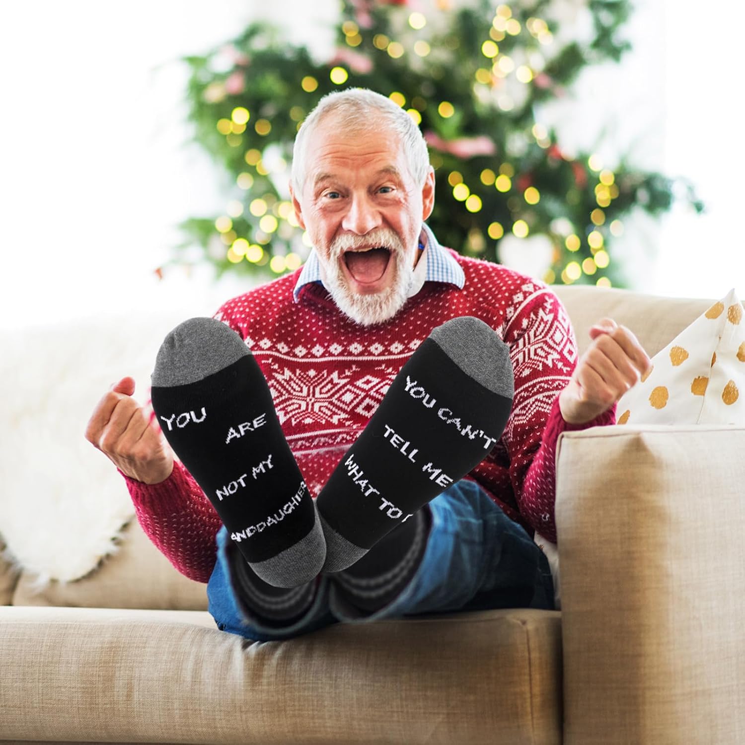 Valentine's Day Gifts Sets for Grandpa Funny Novelty Socks with Gift Boxes Thank You Gift for Grandfather New Year Holiday Gifts from Grandson, Granddaughter - Image 7