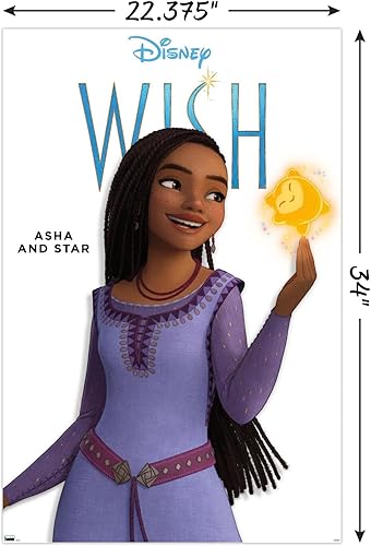 Miniatura 3 de Trends International Disney Wish - Póster de pared Asha Feature Series, 22.37 x 34.00 pulgadas, versión sin marco