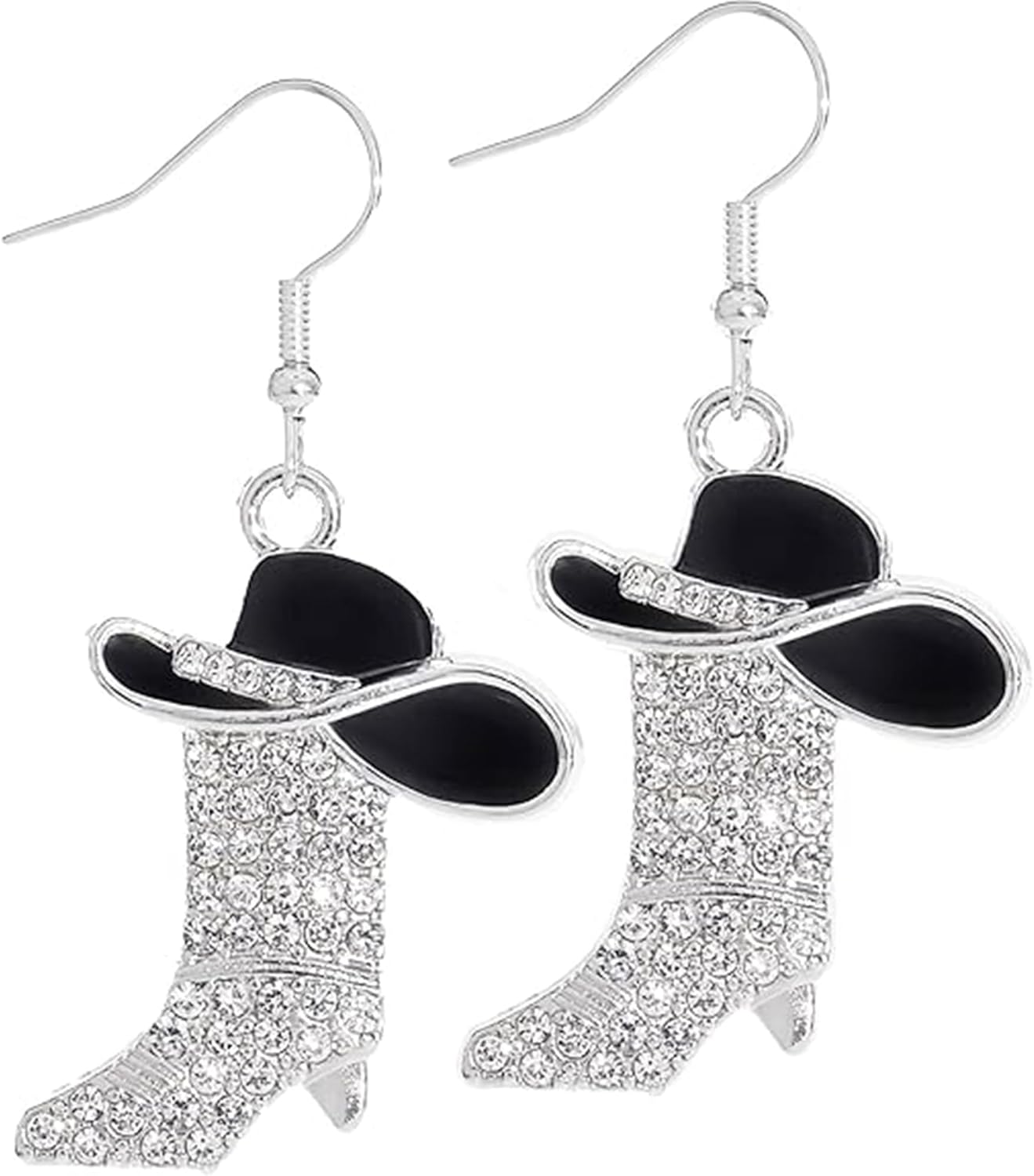 Cowgirl Earrings for Women Rhinestone Western Boots Earrings Cowgirl Cowboy Enamel Hat Drop Dangle Earring for Boho Country Concert Party Outfits Jewelry - Image 5