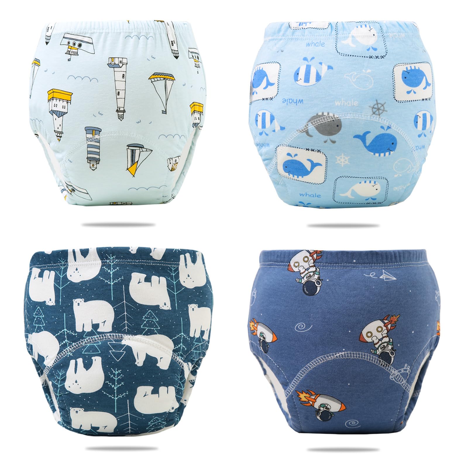 Upairy Training Pants Potty Training Underwear for Boys Girls,Toddler Potty Pants for 2T-6T,Soft Absorbent & Leak-Proof with Characters, 100% Cotton Washable (4PCS,M) - 1