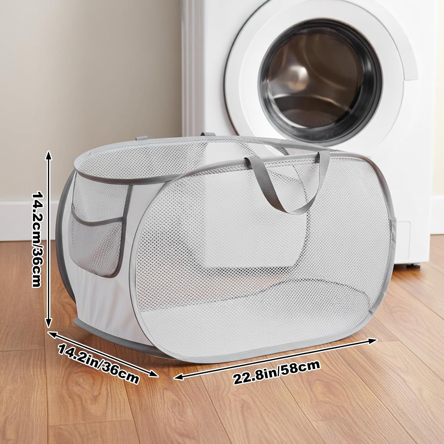4pcs foldable laundry basket pop up hamper mesh laundry basket Durable pop up hampers mesh laundrys hamper with handle pops ups laundrys baskets for Laundy Room,Dorm,College