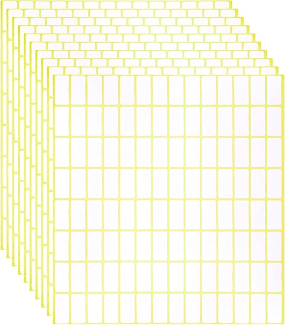 KroY PecoeD 20 x 10 mm, 3360 PCS Matte White Sticky Labels Stickers, Matte White Labels Stickers Small Sticky Labels for Price Labels, 30 Sheet