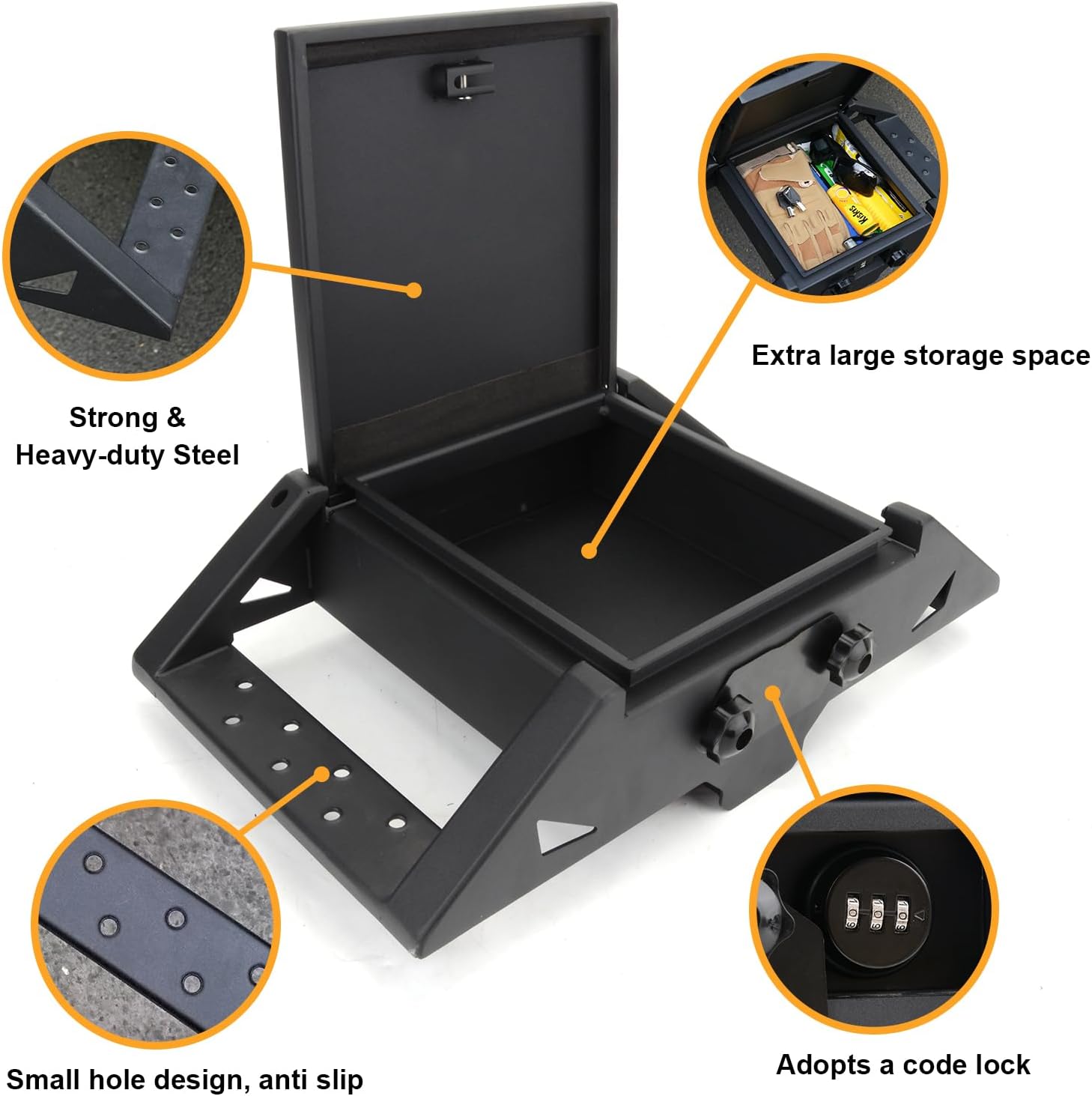 MAIKER Anti-Theft Hitch Step for 2" Receivers - Secure Rear Bedstep with Bumper Protection - Lockbox Storage & All-Terrain Durability,for Trucks, SUV and More